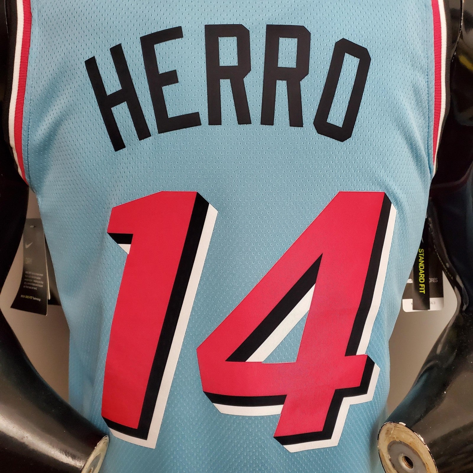Herro#14 Miami Heat V Neck Blue Nba Jersey Nike Connect Recognition