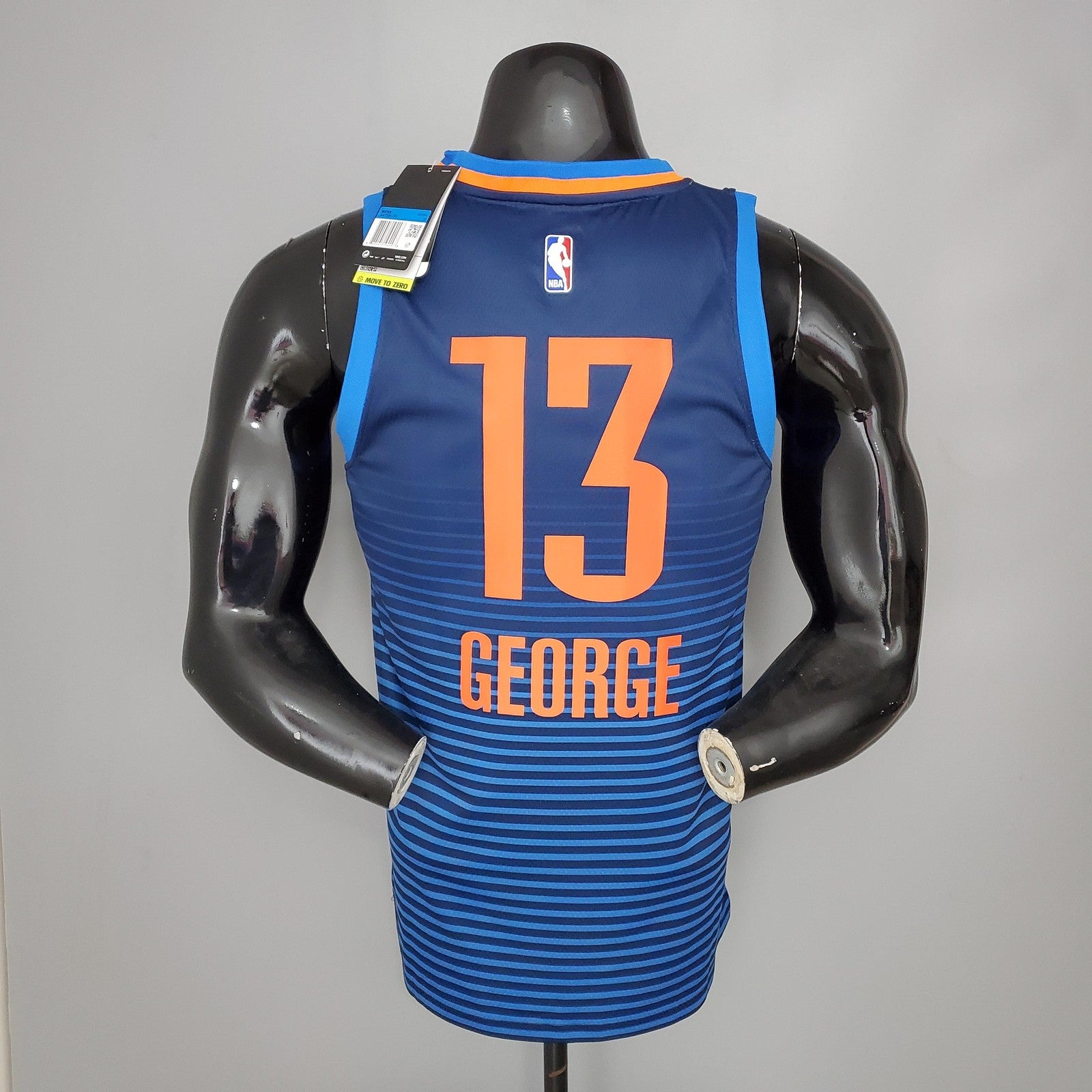 George#13 Thunder Blue Stripes Nba Jersey