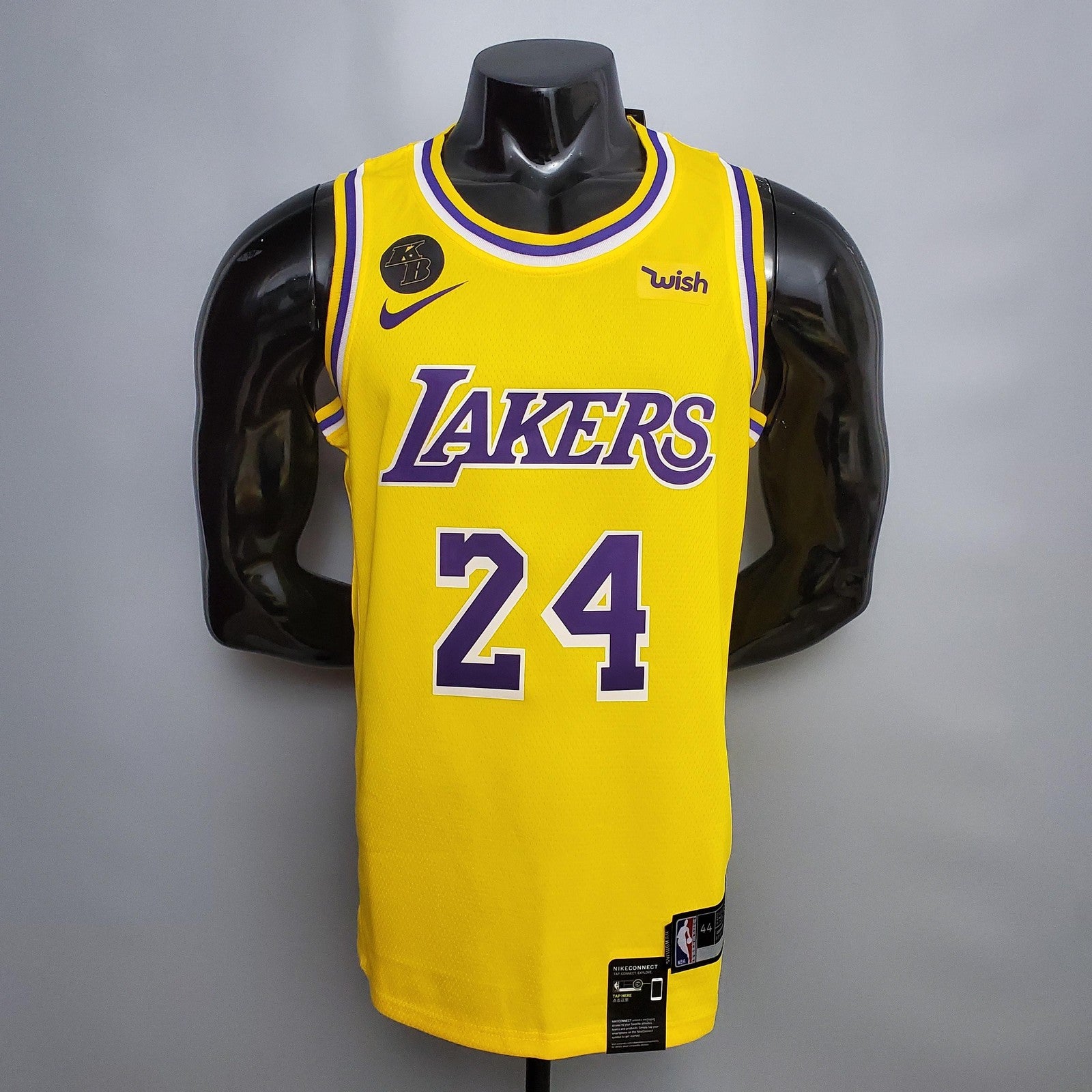 Bryant #24 Lakers Commemorative Edition Round Neck Yellow Nba Jersey Nike Connect Recogn