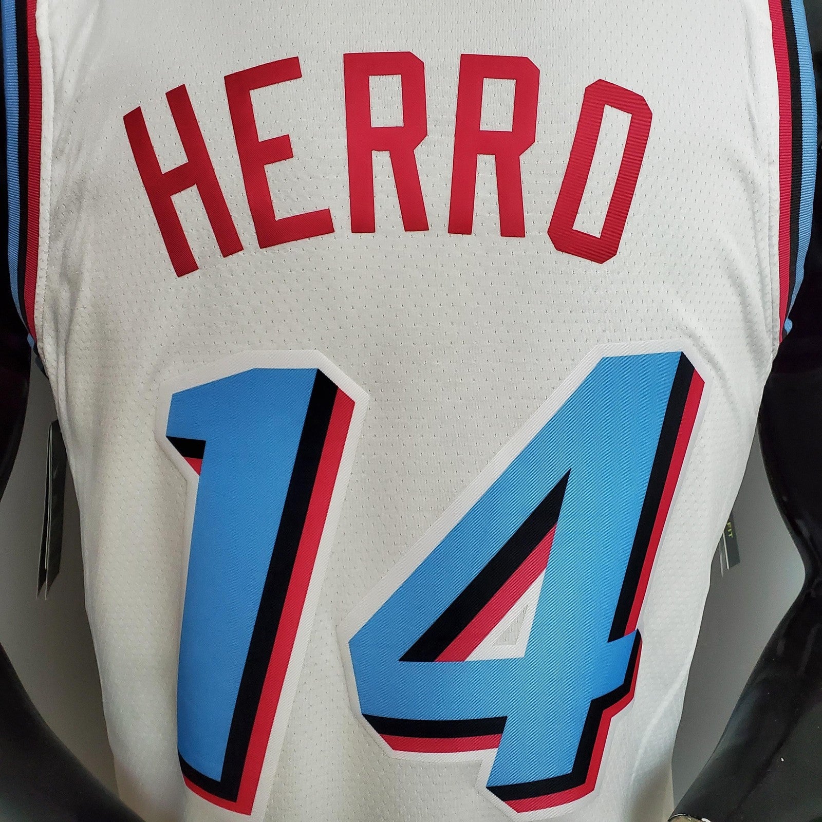 Herro#14 Miami Heat V Neck White Nba Jersey Nike Connect Recognition