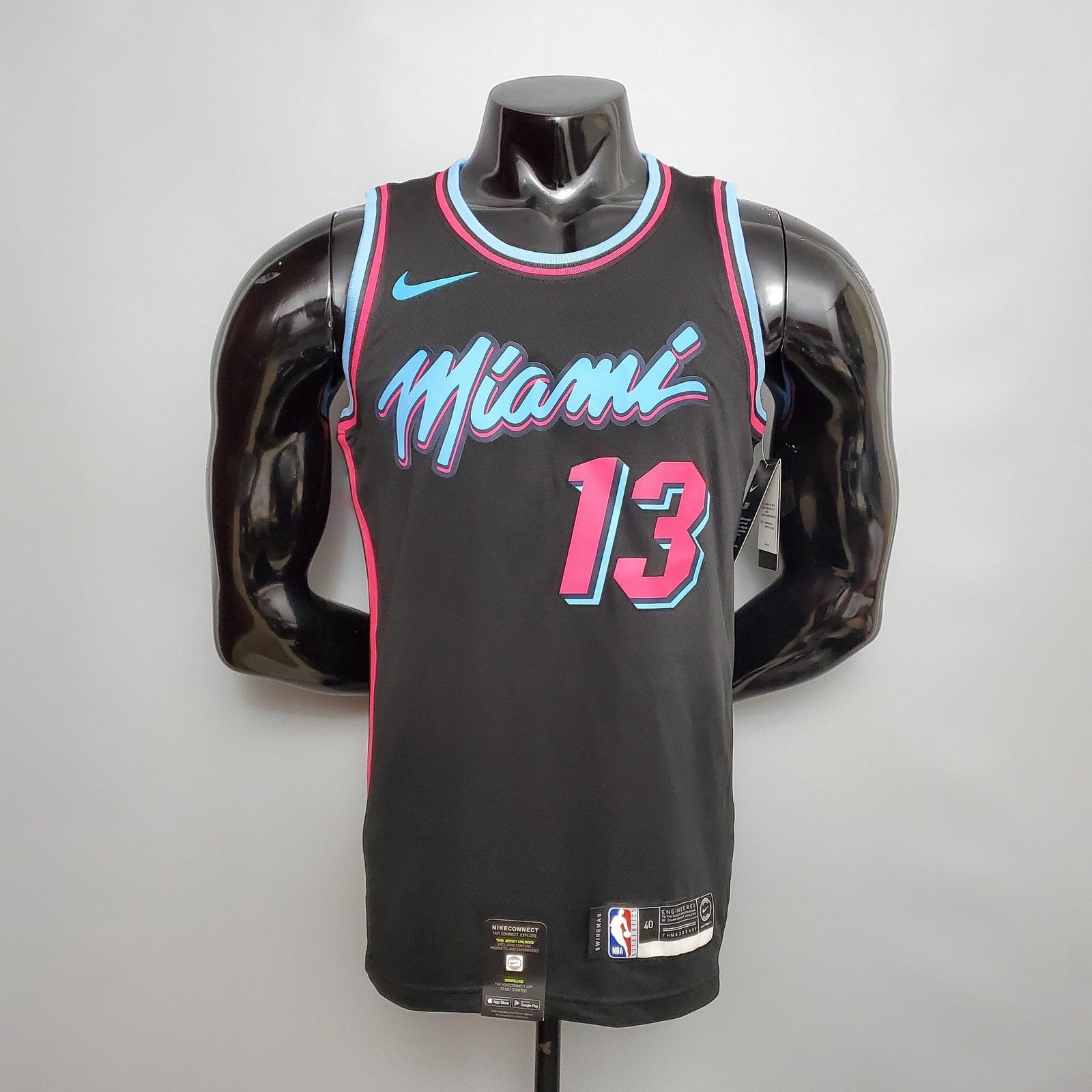 Adebayo#13 Miami Heat V Neck Black Nba Jersey Nike Connect Recognition