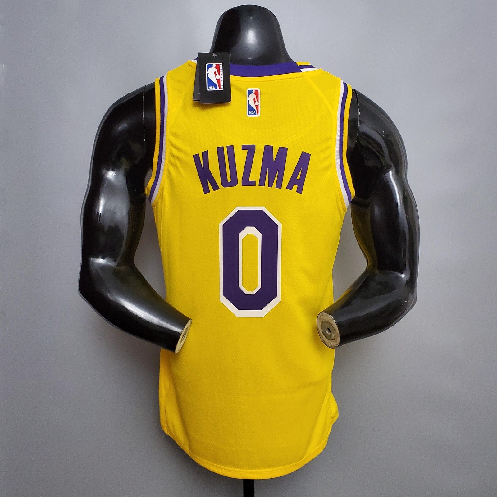 Kuzma #0 Lakers Commemorative Edition Round Neck Yellow Nba Jersey Nike Connect Recogn