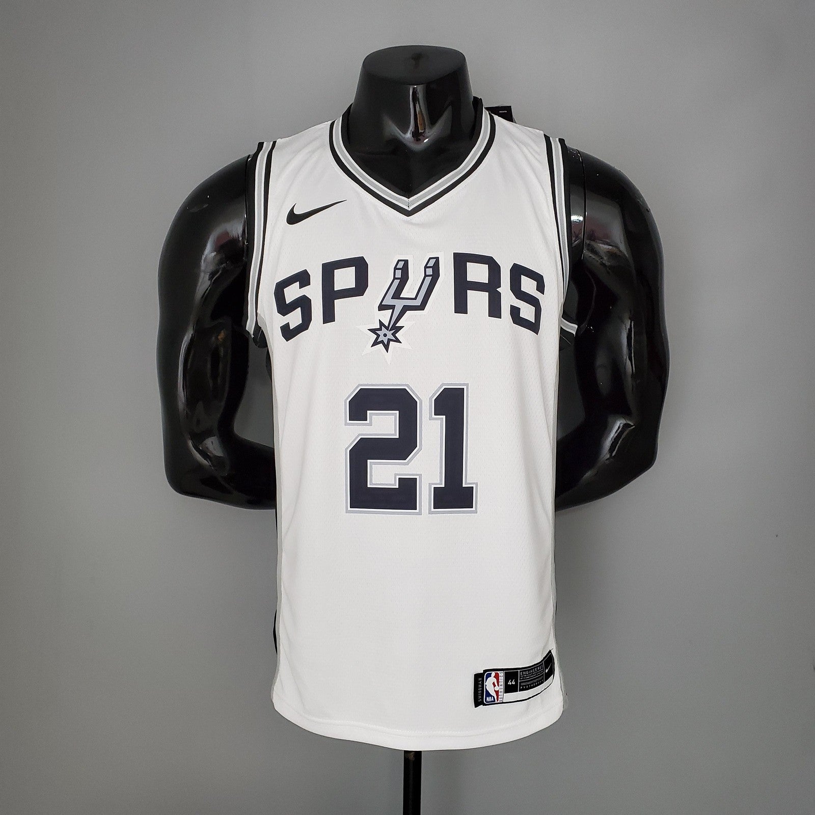 Duncan#21 Spurs White Nba Jersey