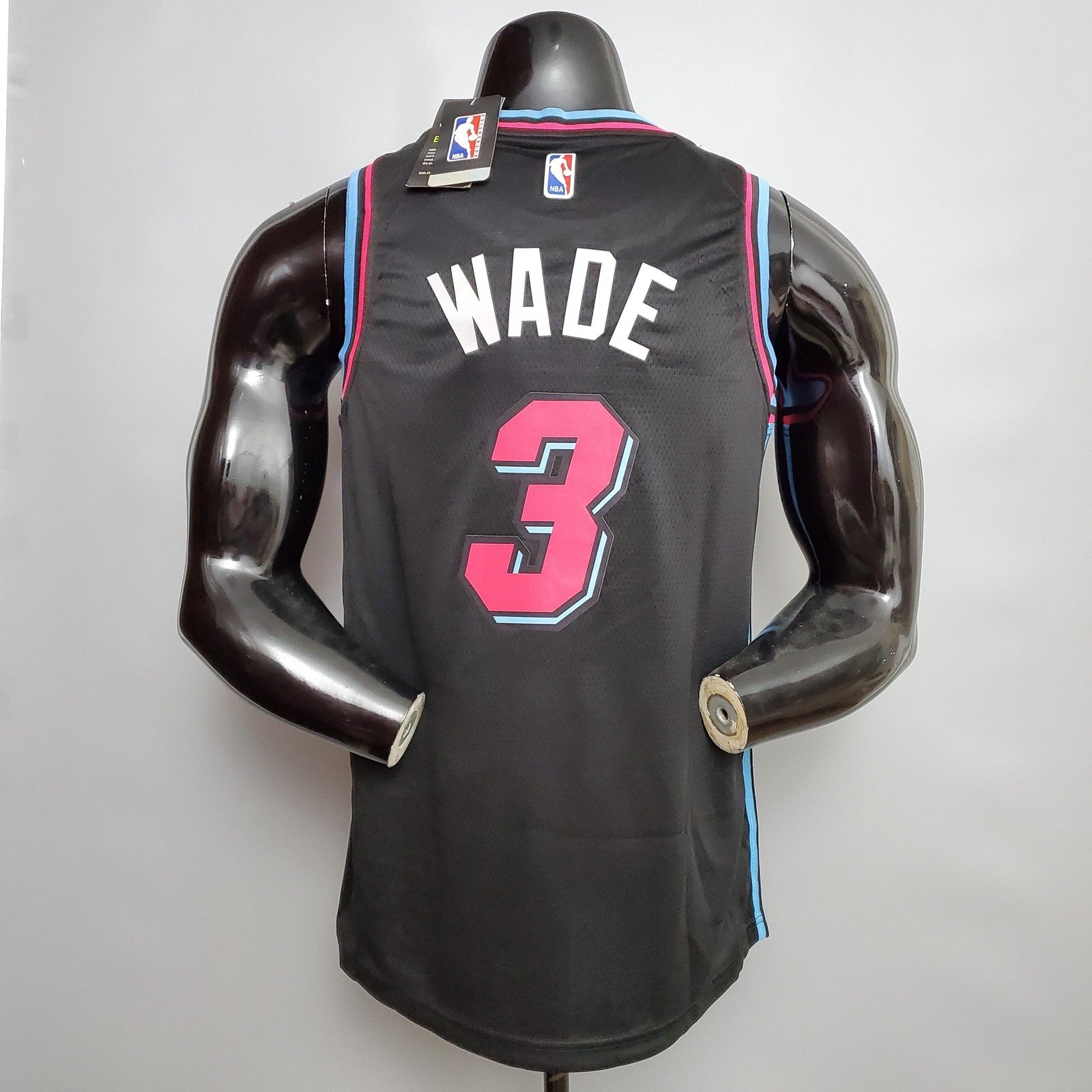 Wade #3 Miami Heat V Neck Black Nba Jersey Nike Connect Recognition