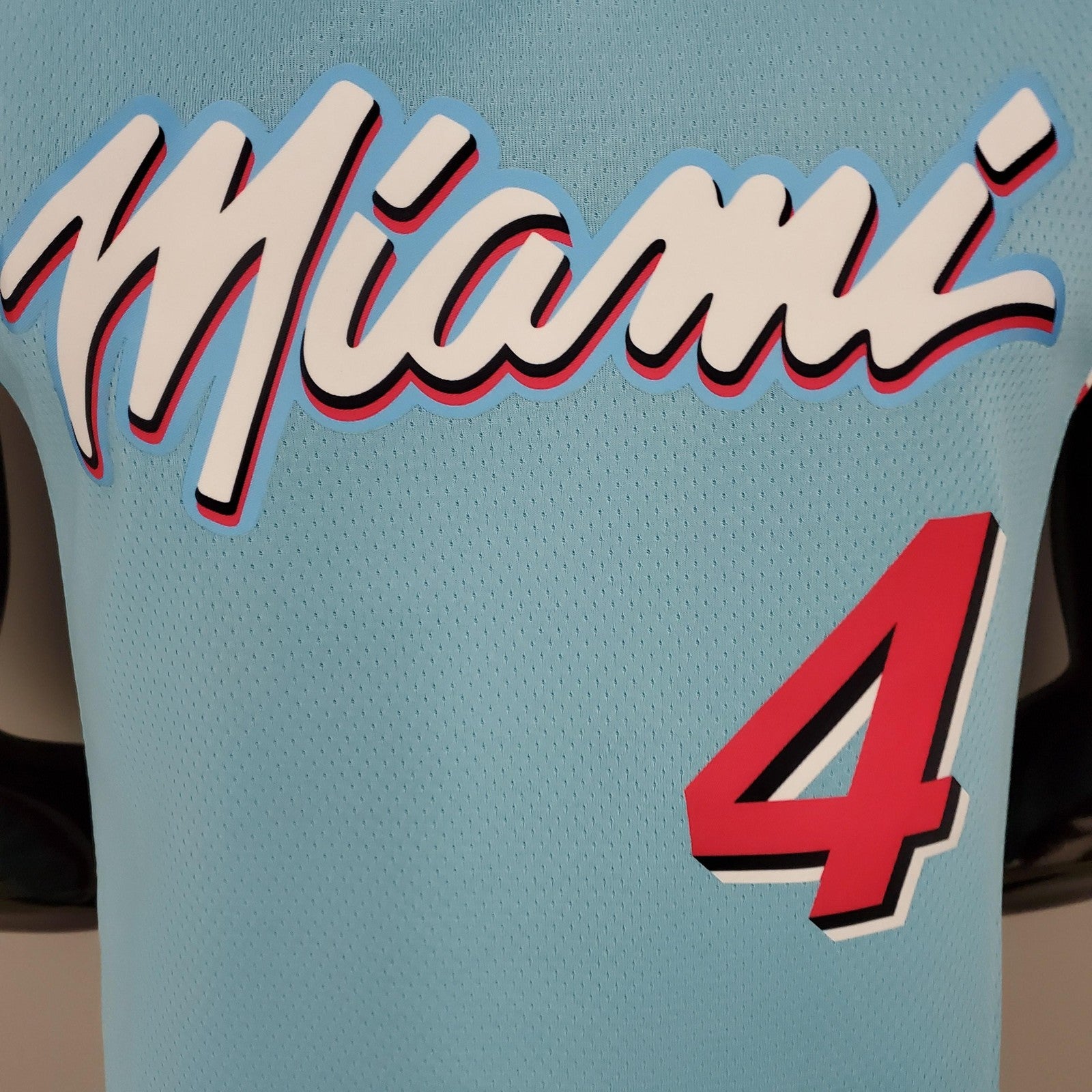 Oladipo#4 Miami Heat V Neck Blue Nba Jersey