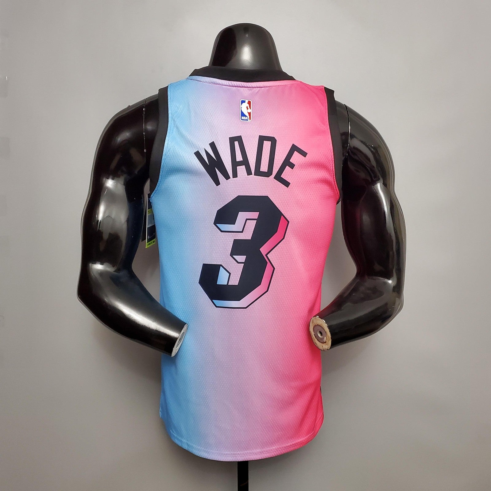 New Miami Heat Wade #3 City Edition Pink Blue Gradient Color (support Customization)