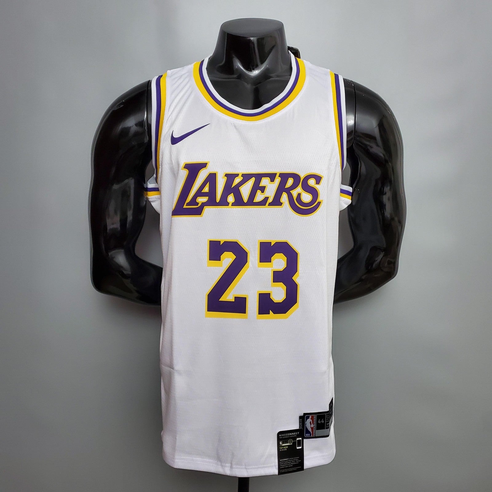 James #23 Lakers Round Neck White Nba Jersey Nike Connect Recognition