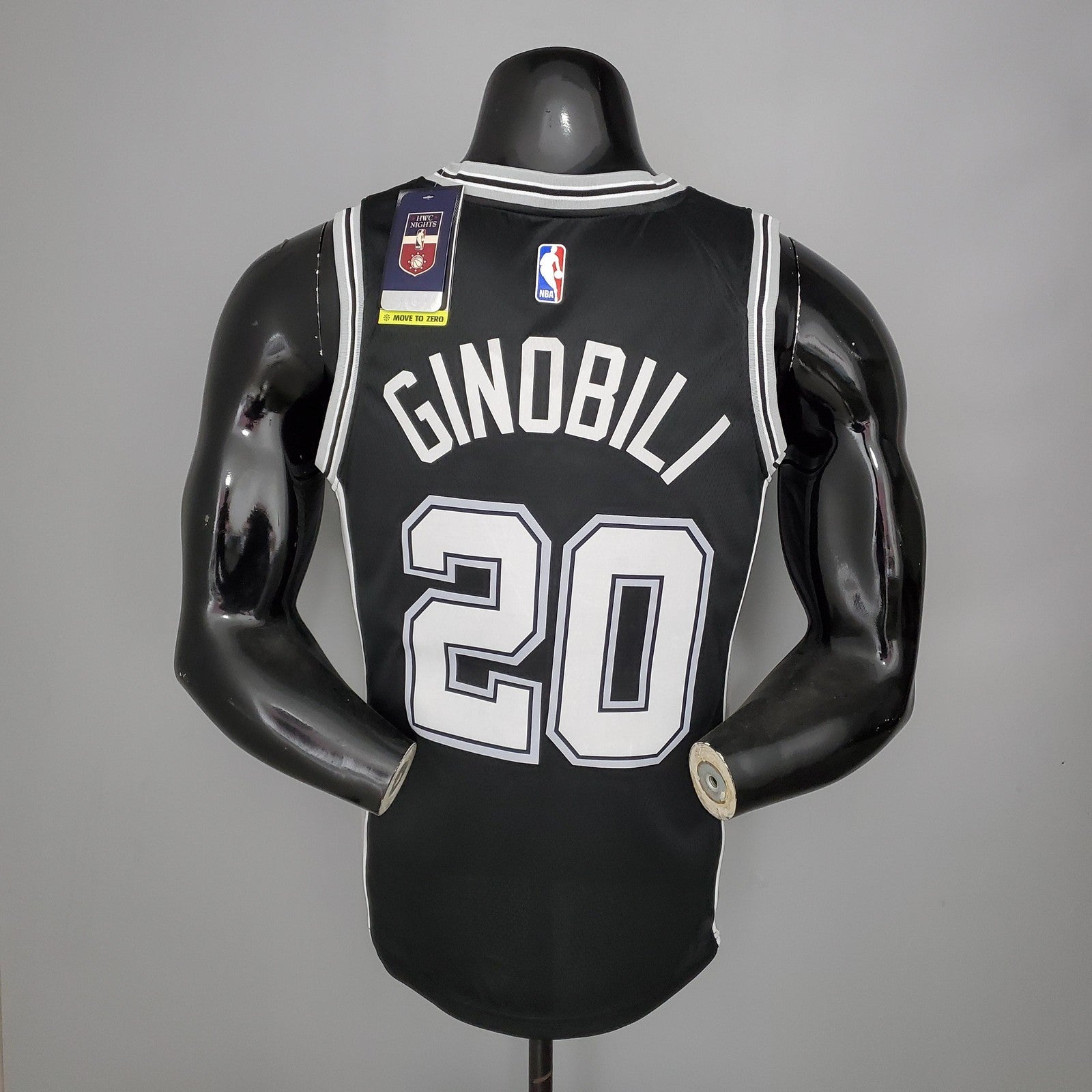 Ginobili#20 Spurs Black Nba Jersey