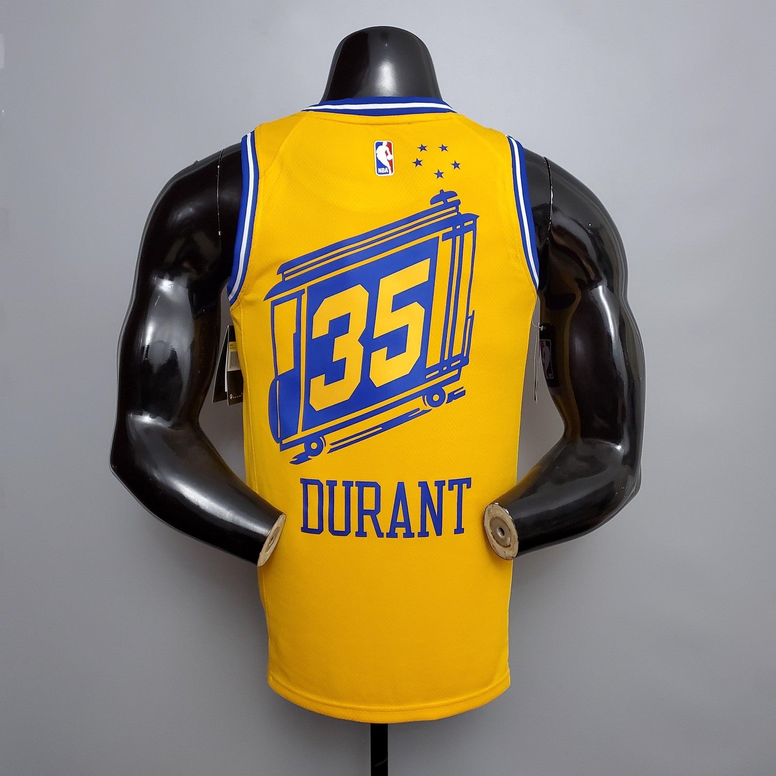 Tram Version Durant#35 Golden State Warriors Yellow Nba Jersey