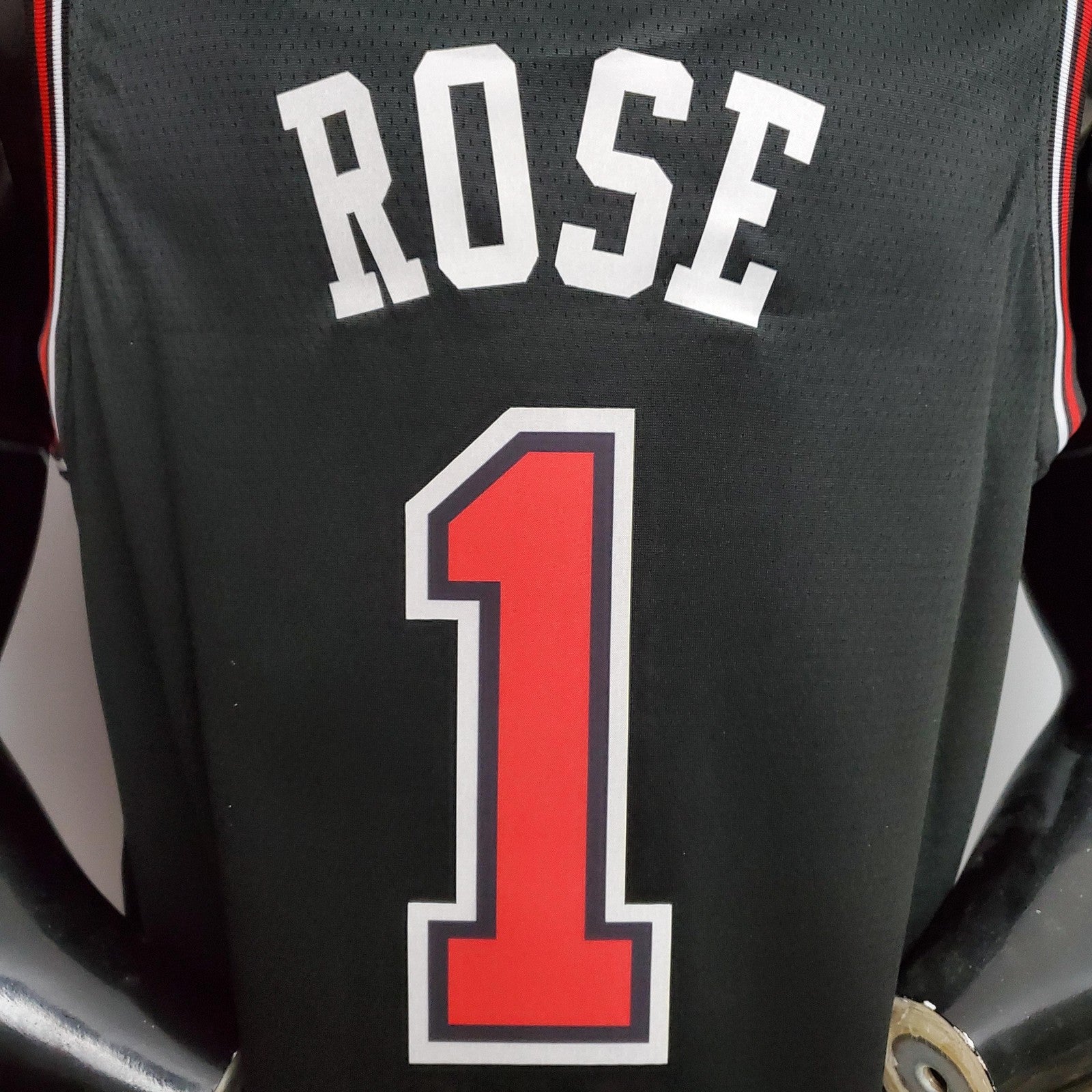 Rose #1 Chicago Bulls Black Nba Jersey Nike Connect Recognition