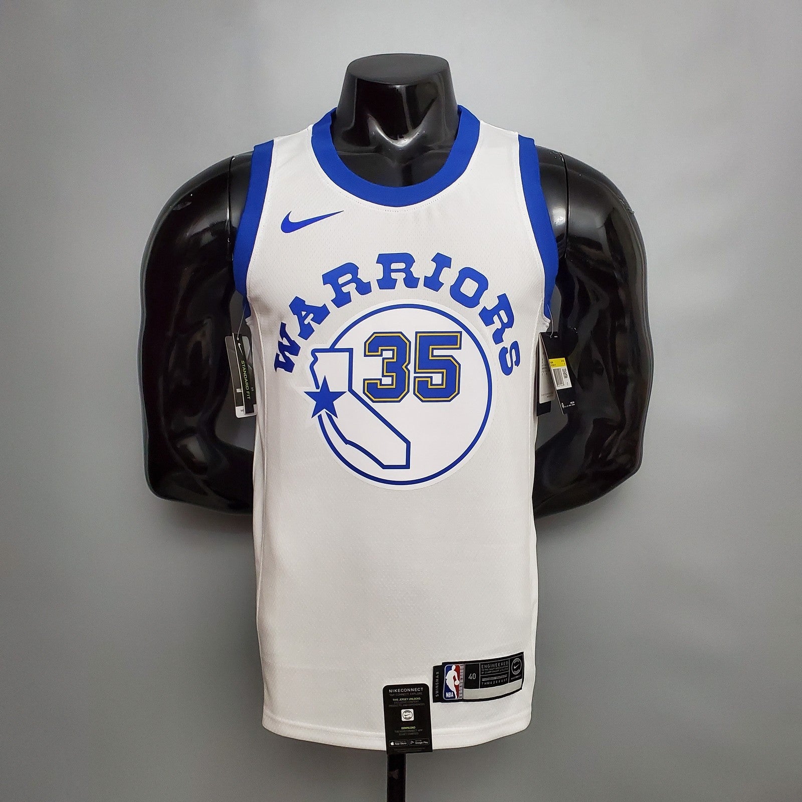Retro Version Durant#35 Golden State Warriors White Nba Jersey
