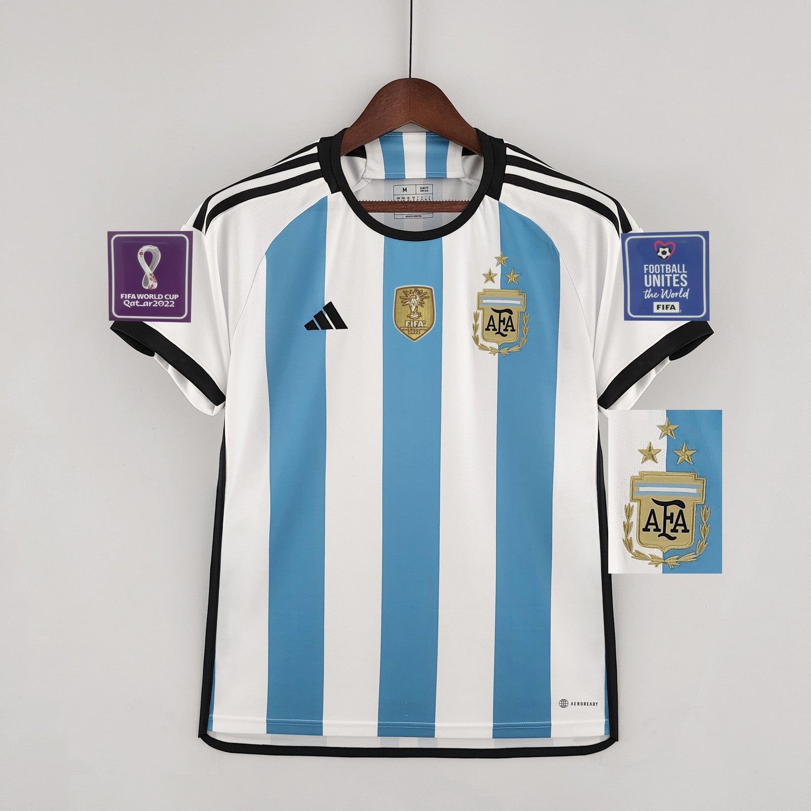 2022 Argentina 3 Star World Cup Jersey Home