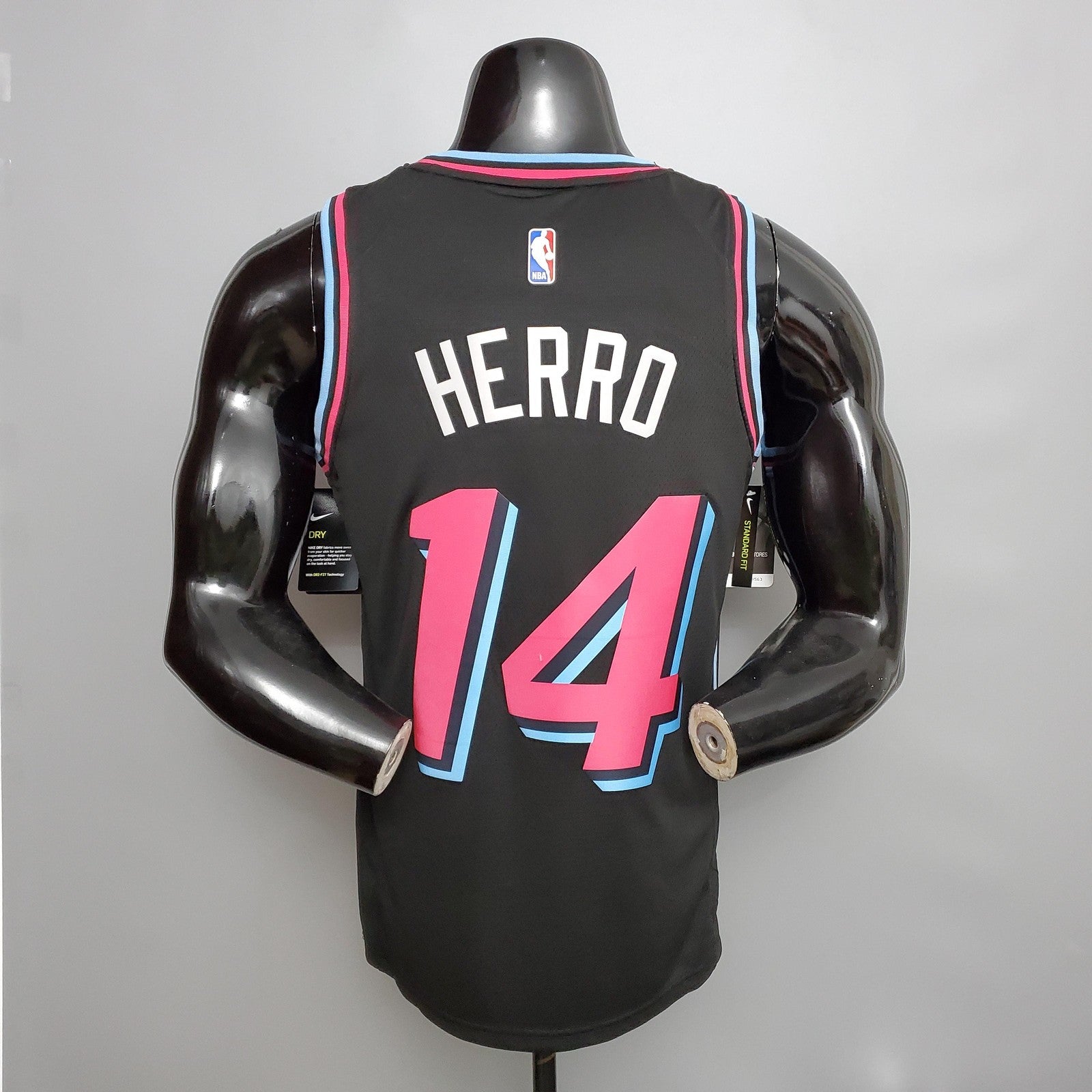 Herro#14 Miami Heat V Neck Black Nba Jersey Nike Connect Recognition