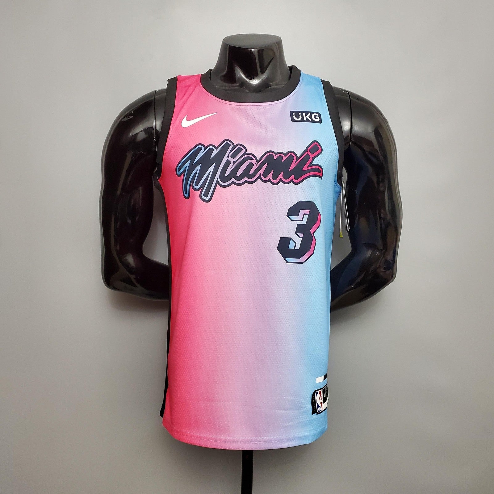 New Miami Heat Wade #3 City Edition Pink Blue Gradient Color (support Customization)