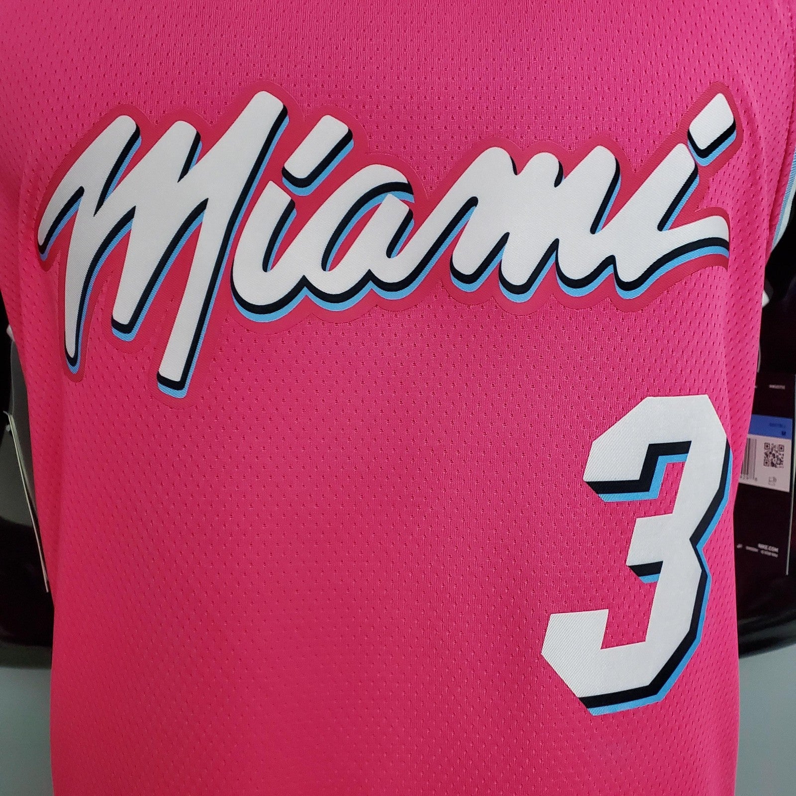 Wade #3 Miami Heat V Neck Pink Nba Jersey Nike Connect Recognition