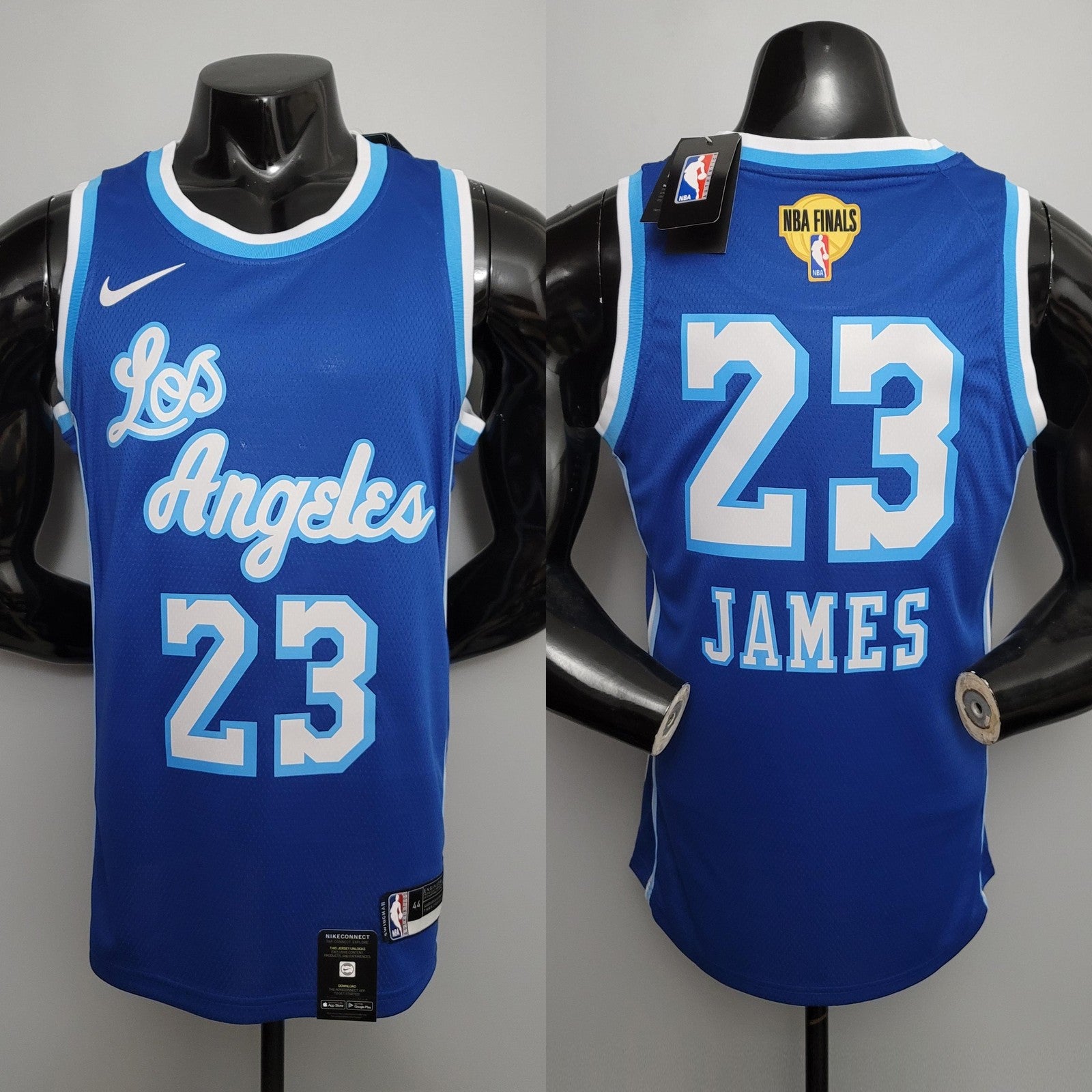 Retro Night James #23 Los Angeles Lakers Blue Nba Jersey Nike Connect Recognition