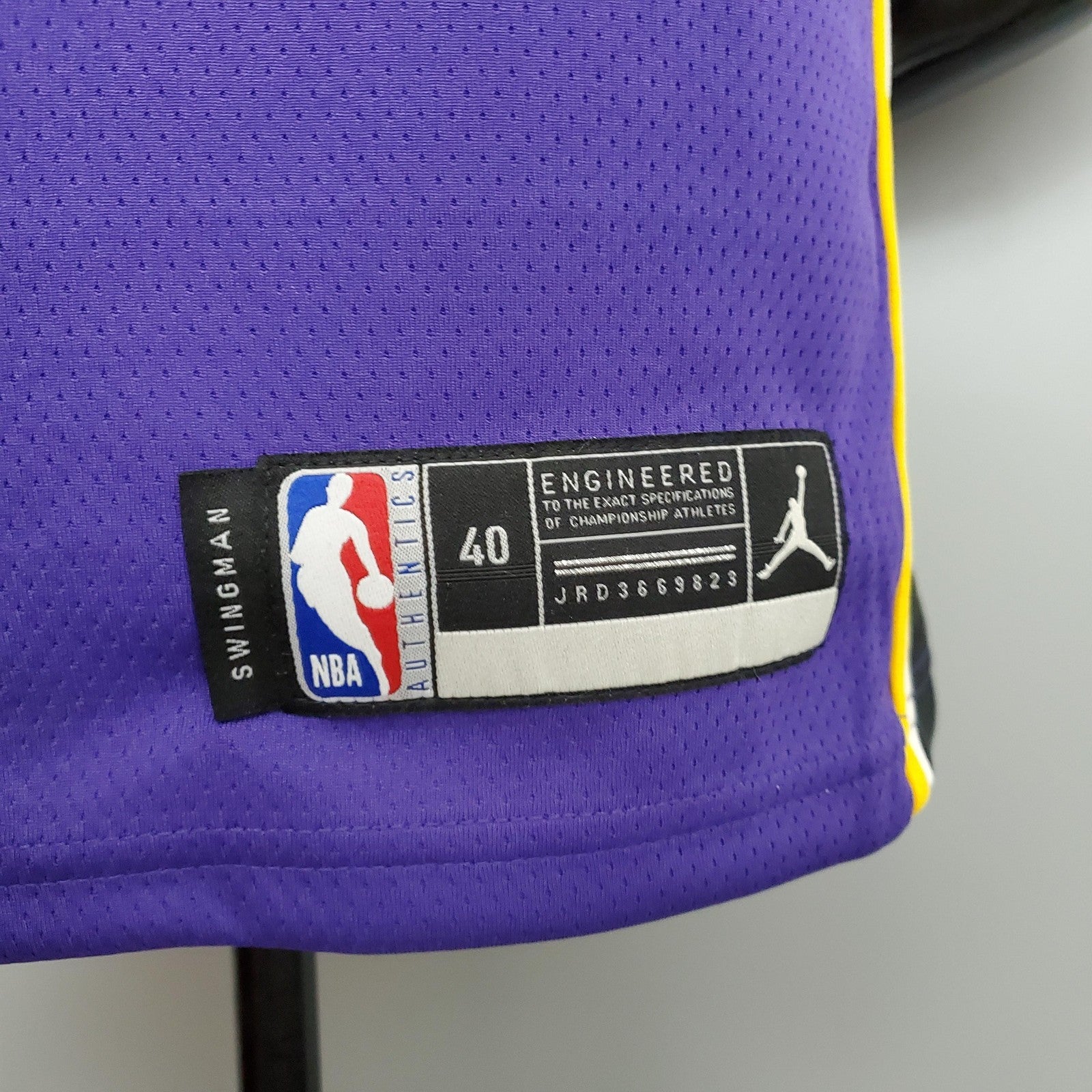 New Lakers Jordan James #23 Theme Purple Round Neck