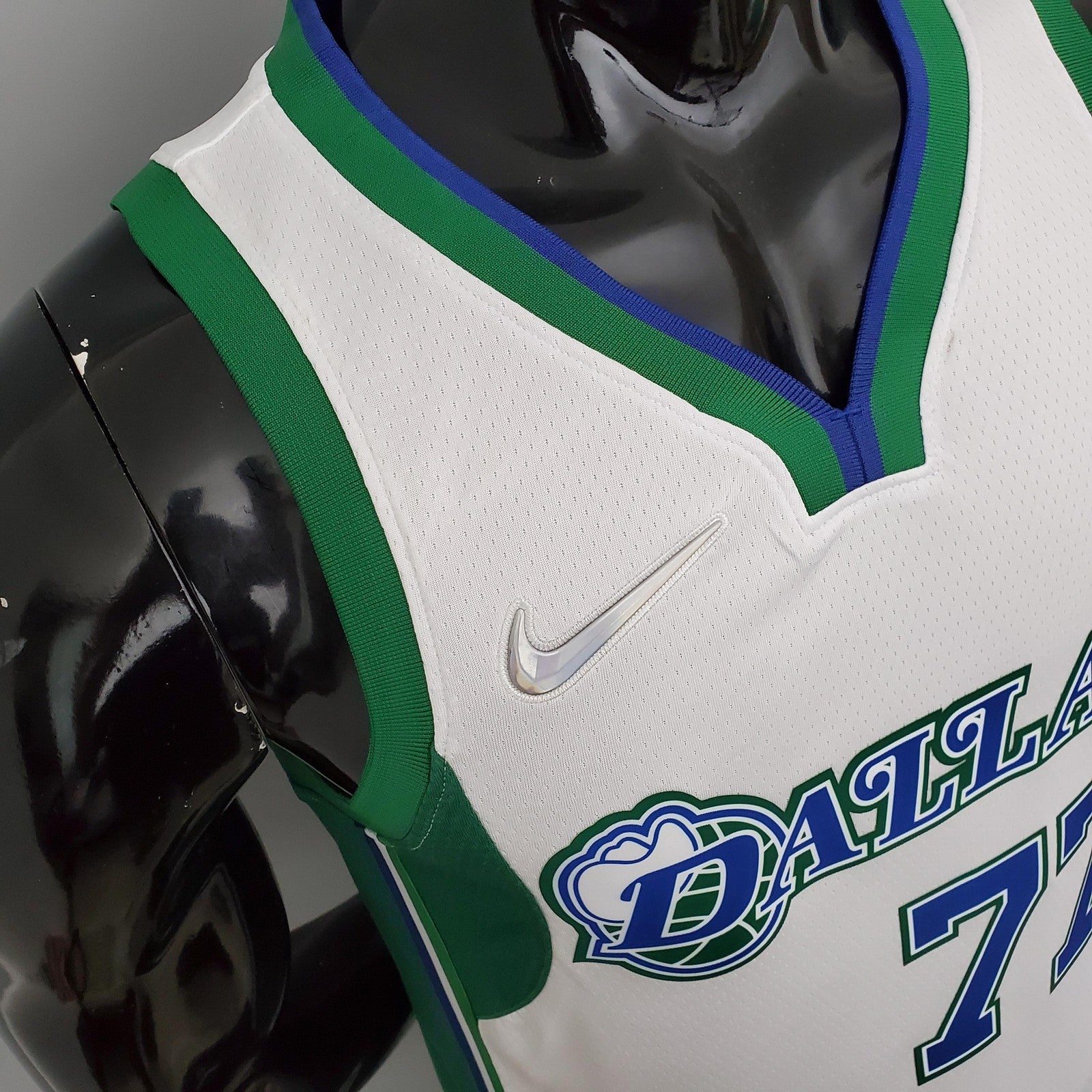 2022 Dallas Mavericks Doncic#77 Lone Ranger City Edition White and Green Nba Jersey