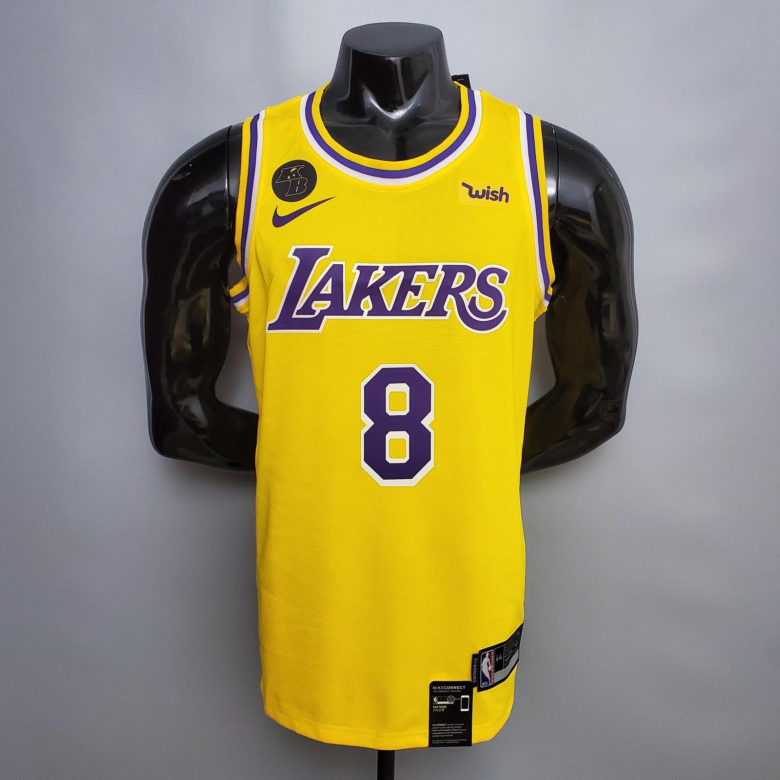 Bryant #8 Lakers Commemorative Edition Round Neck Yellow Nba Jersey Nike Connect Recogn
