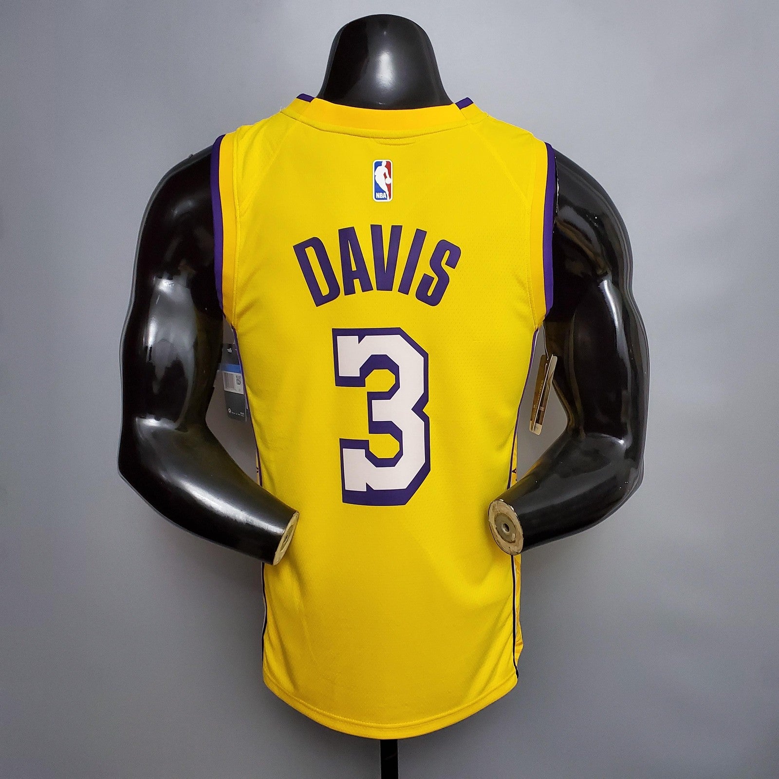 Davis #3 Los Angeles Lake V Neck City Edition Yellow Nba Jersey Nike Connect Recognition