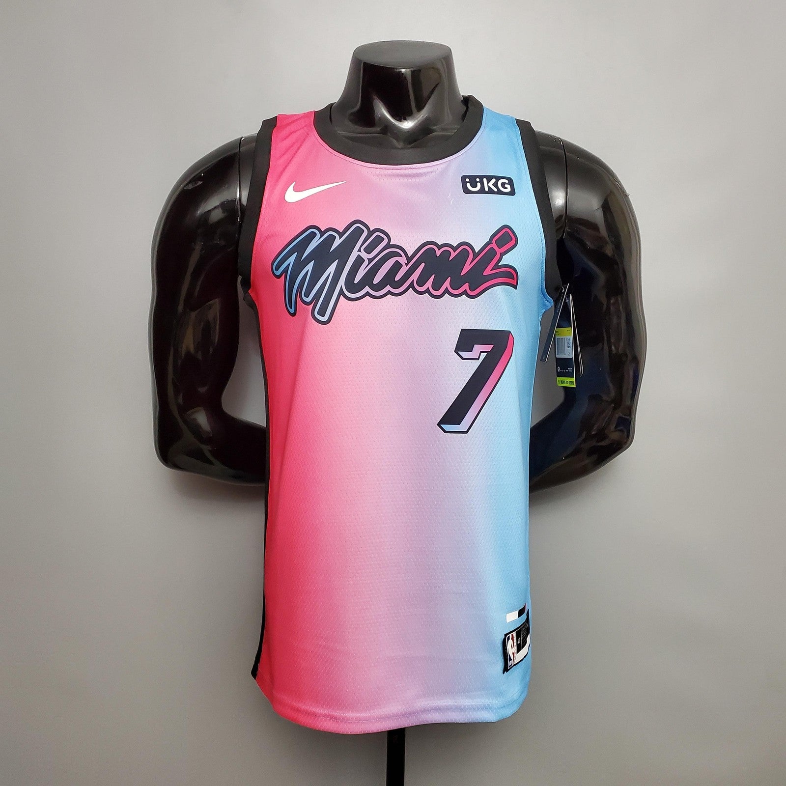 New Miami Heat Dragic#7 City Edition Pink Blue Gradient Color (support Customization)