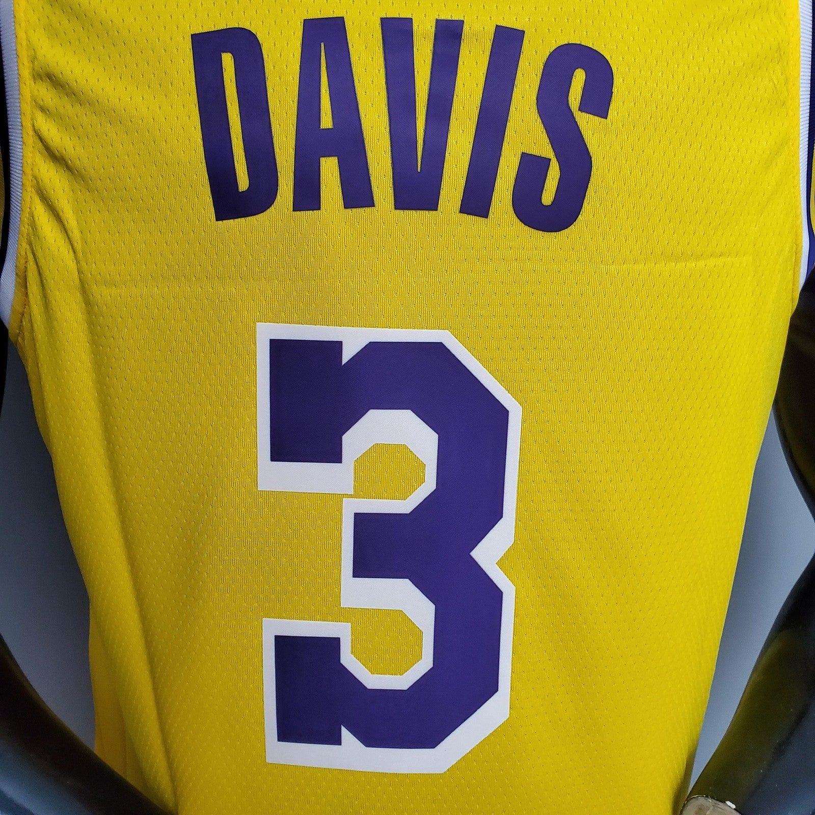 Davis #3 Lakers Round Neck Yellow Nba Jersey Nike Connect Recognition