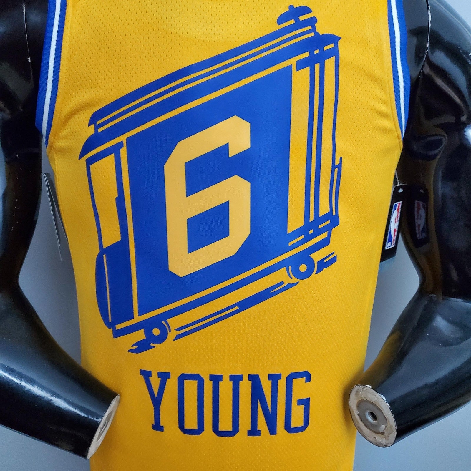 Tram Version Young#6 Golden State Warriors Yellow Nba Jersey