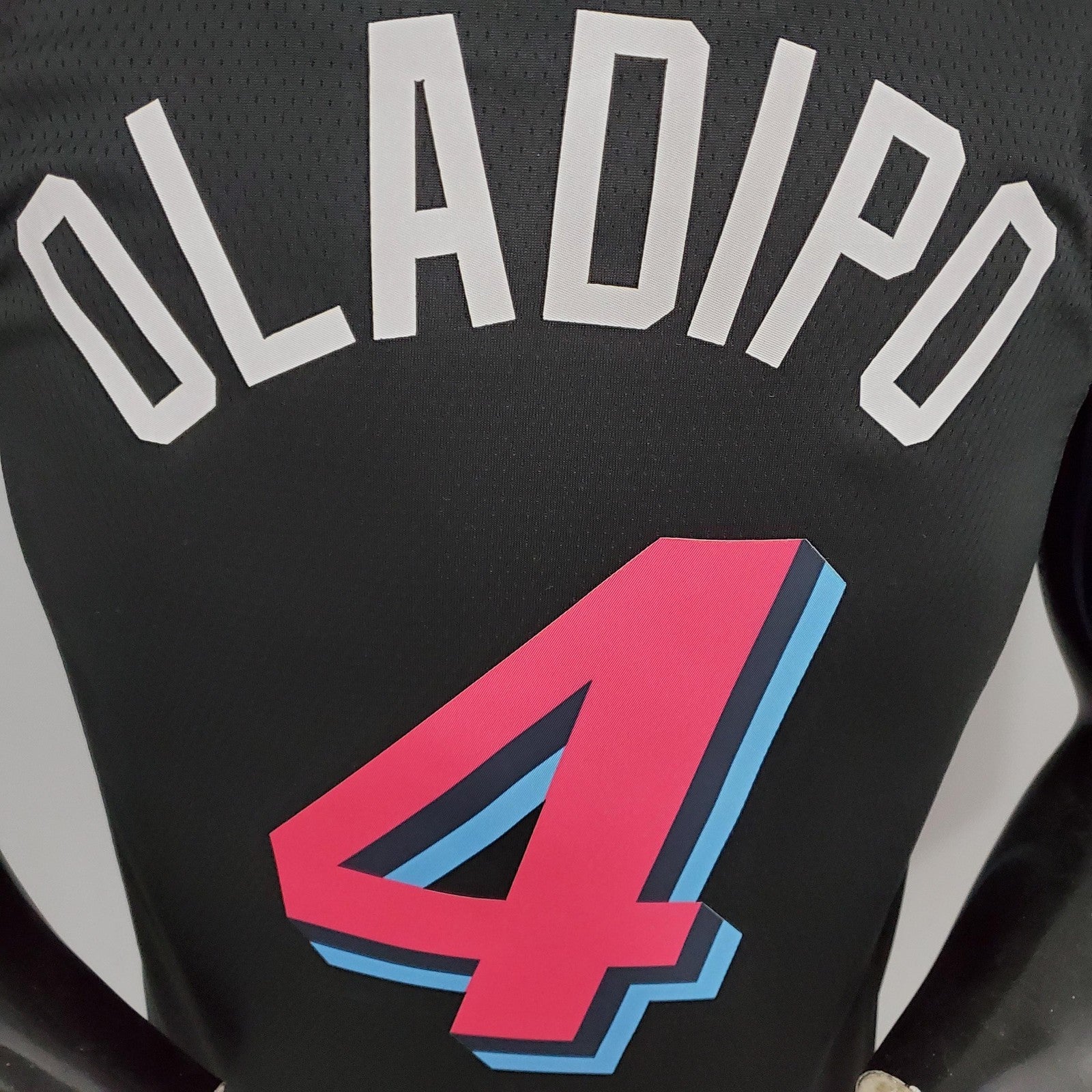 Oladipo#4 Miami Heat V Neck Black Nba Jersey