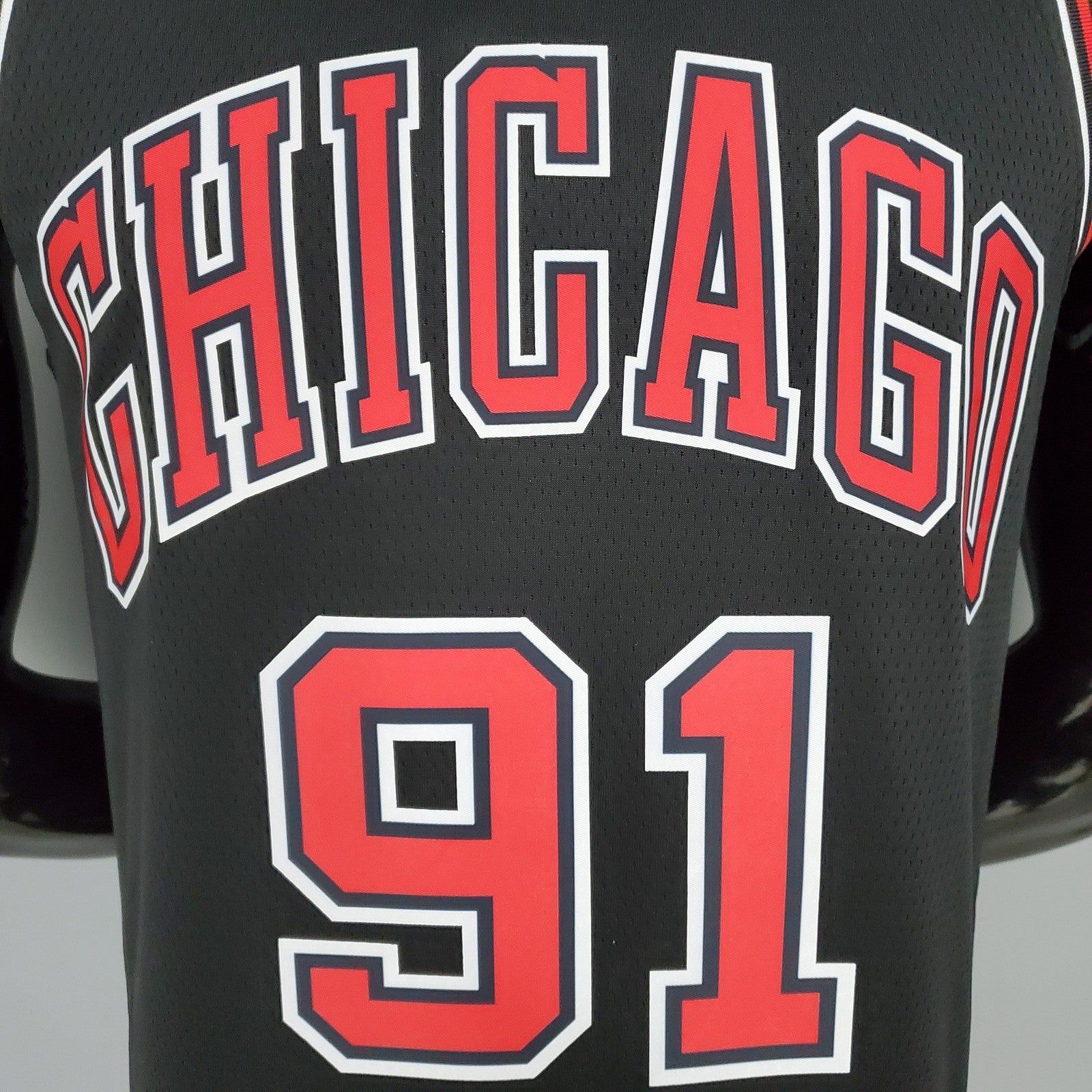 Rooman#91 Chicago Bulls Black Nba Jersey