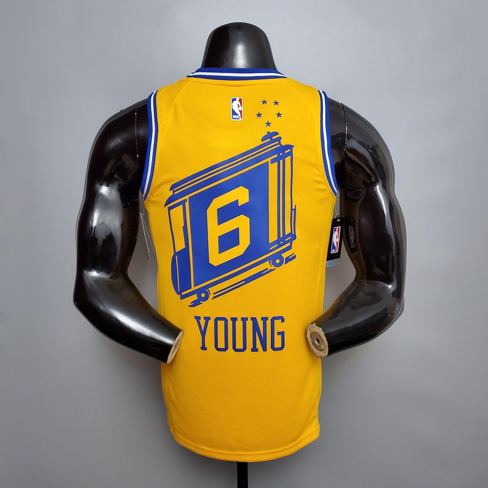 Tram Version Young#6 Golden State Warriors Yellow Nba Jersey
