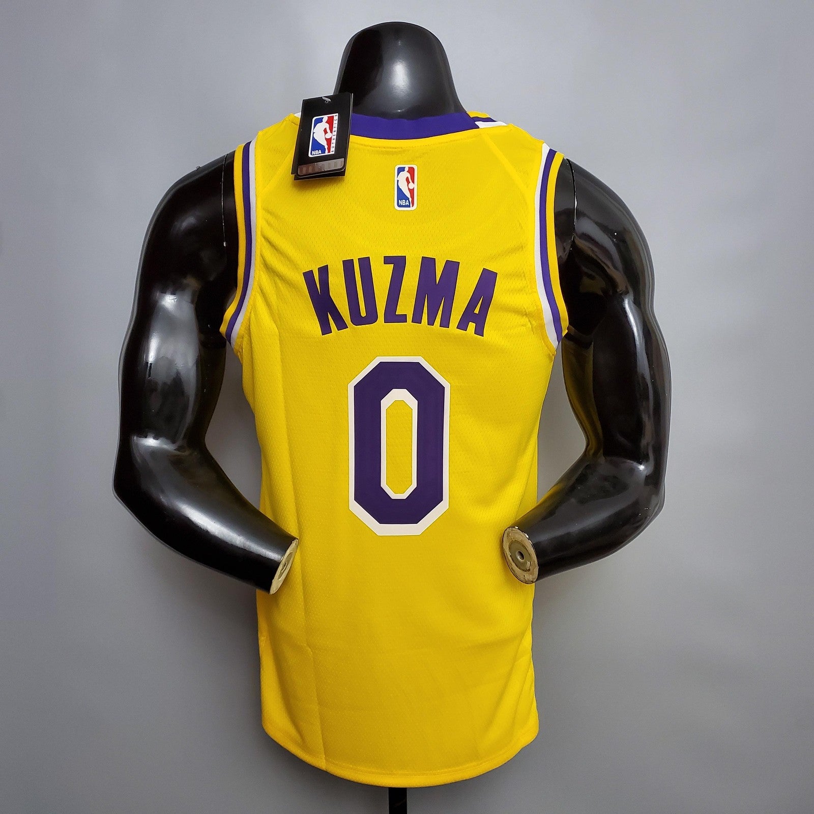 Kuzma #0 Lakers Round Neck Yellow Nba Jersey Nike Connect Recognition