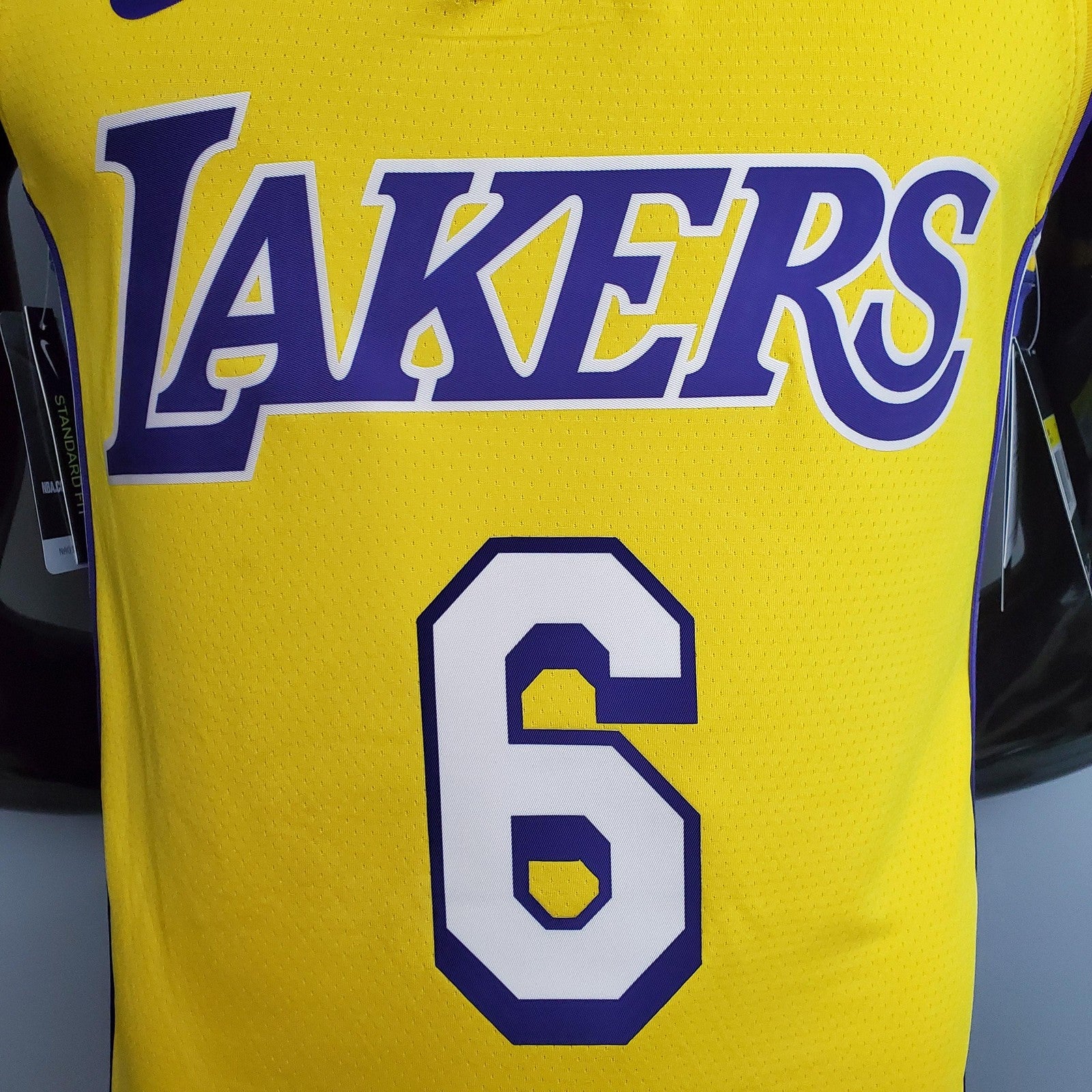 James #6 Lakers Yellow Nba Jersey Nike Connect Recognition