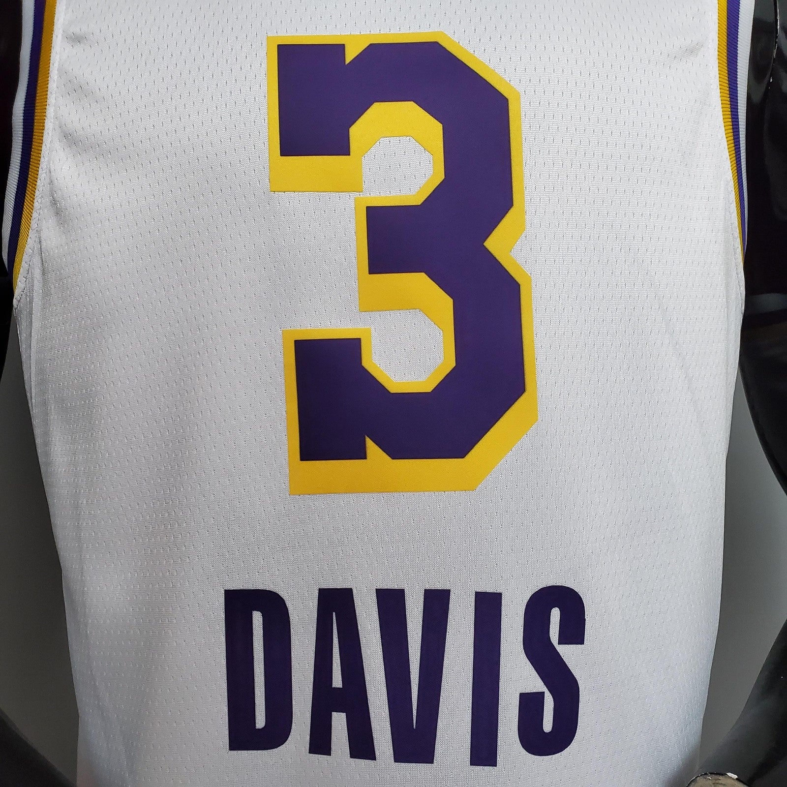 New Davis #3 Lakers Round Neck White Nba Jersey Nike Connect Recognition