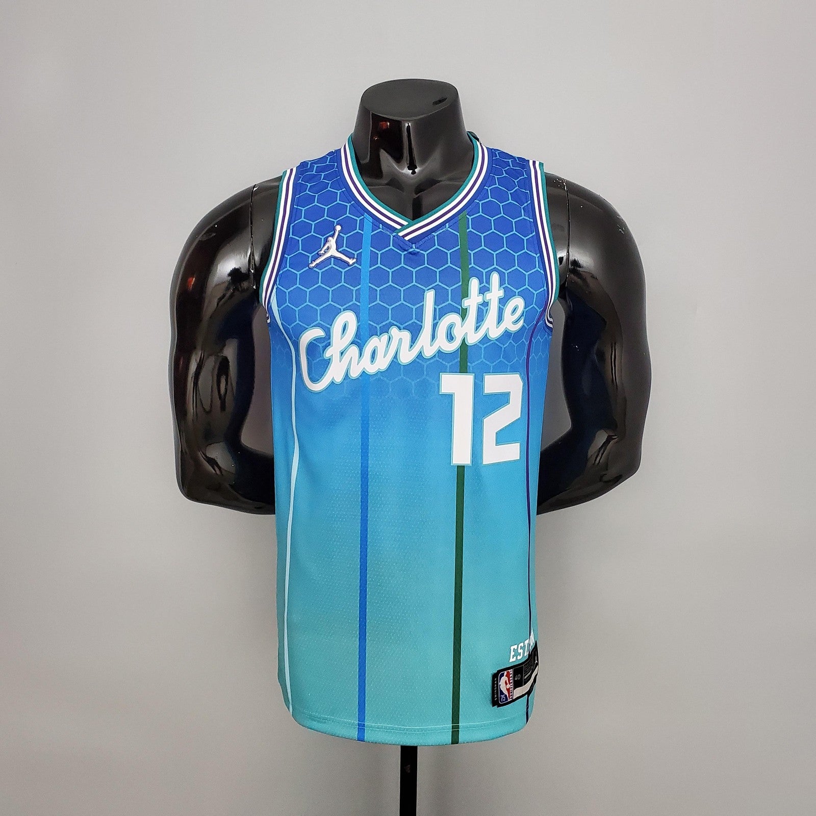 2022 Oubrejr #12 Hornets City Edition Blue Nba Jersey