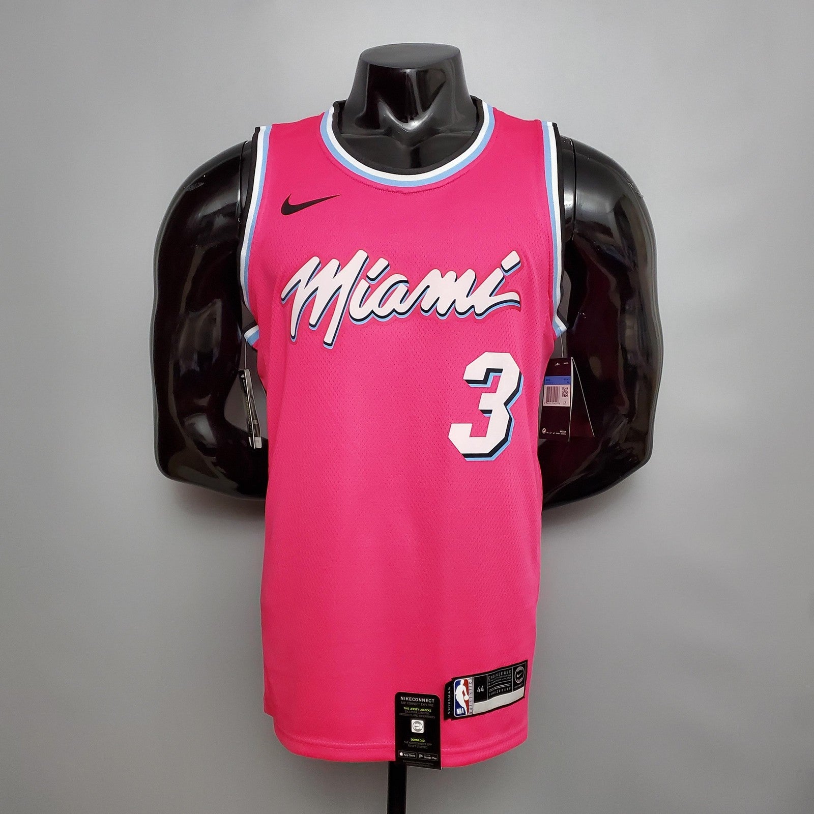 Wade #3 Miami Heat V Neck Pink Nba Jersey Nike Connect Recognition