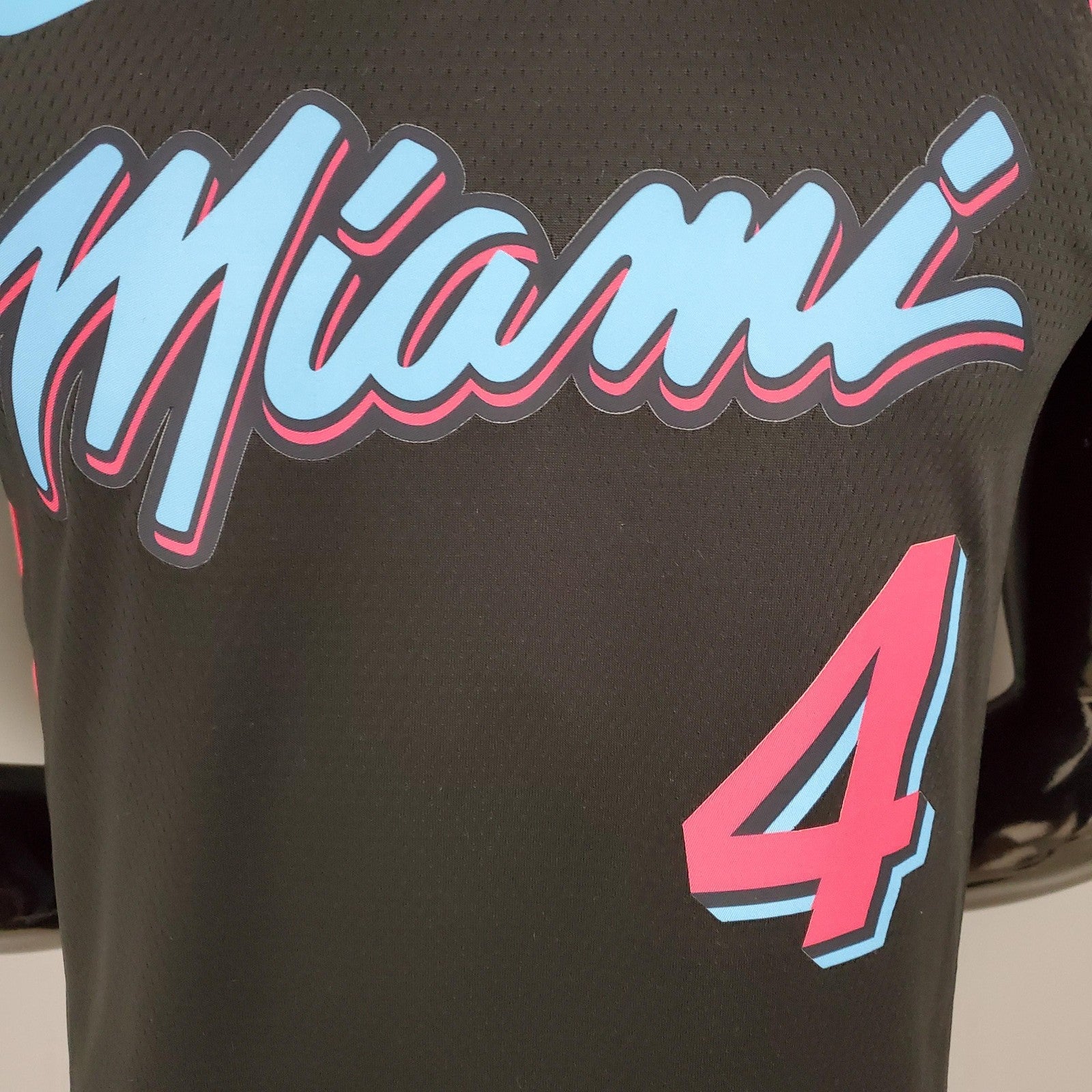 Oladipo#4 Miami Heat V Neck Black Nba Jersey