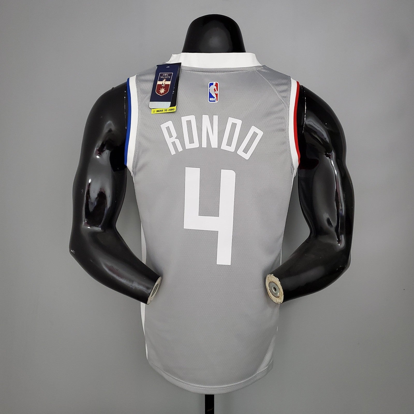 2021 Rondo#4 Los Angeles Clippers Bonus Edition Grey Nba Jersey