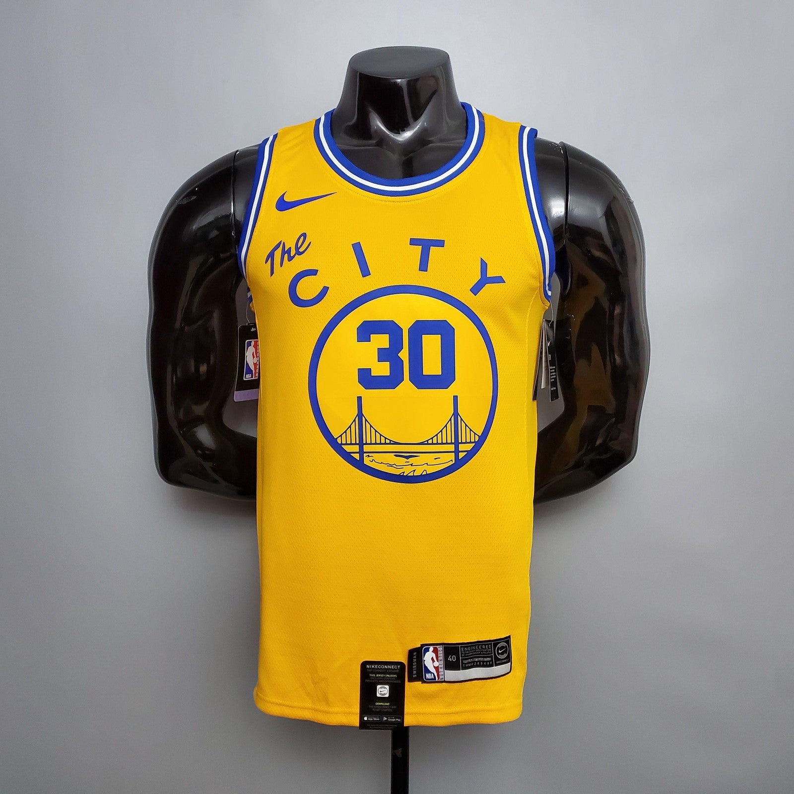 Tram Version Curry#30 Golden State Warriors Yellow Nba Jersey