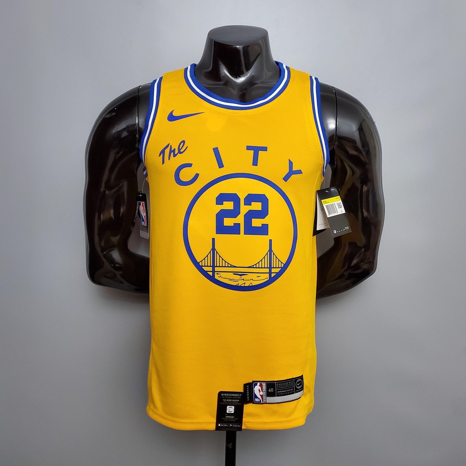 Tram Version Wiggins#22 Golden State Warriors Yellow Nba Jersey