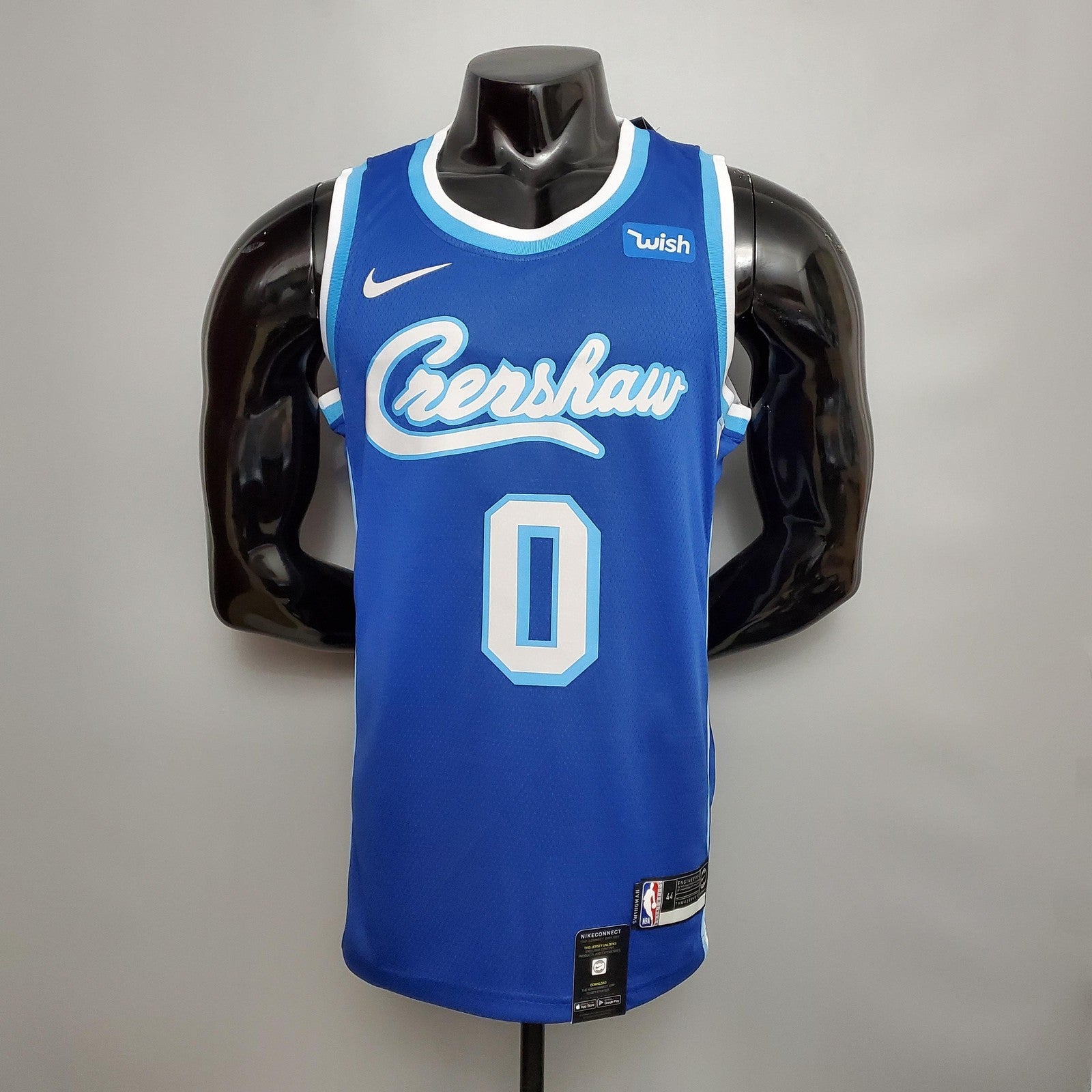 New Kuzma #0 Lakers Blue Nba Jersey Nike Connect Recognition