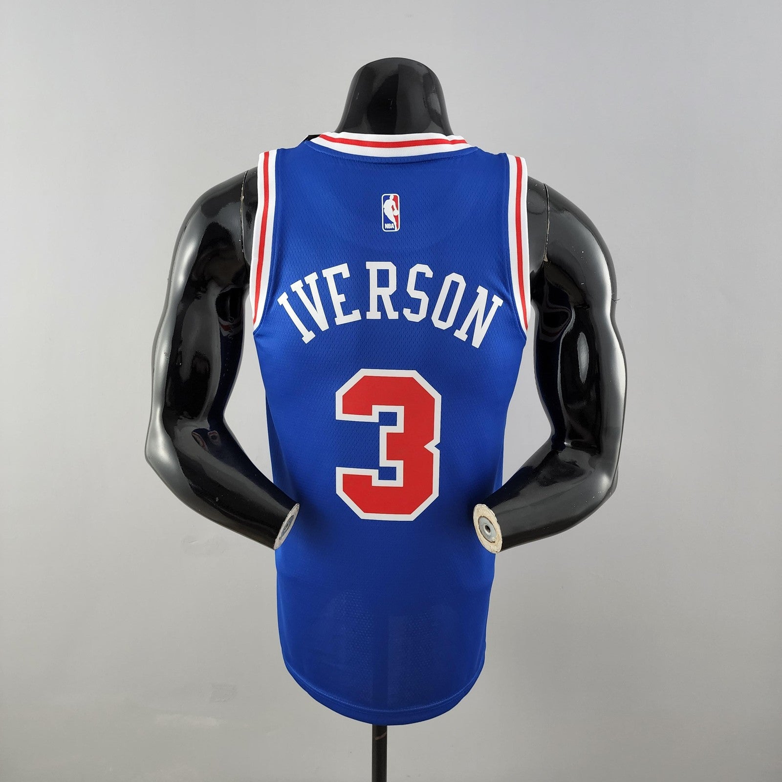 Retro Philadelphia 76ers Iverson #3 Crew Neck Blue Nba Jersey