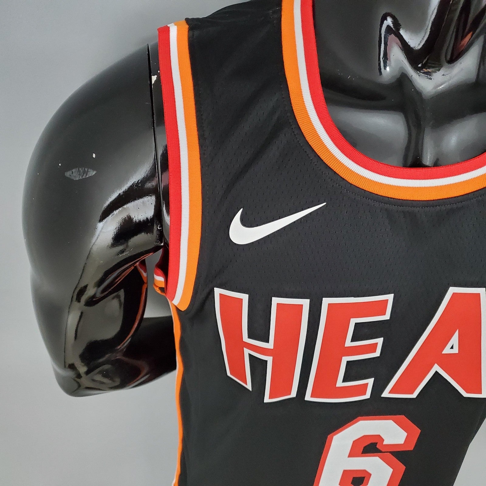 2018 James#6 Heat Retro Night Black Nba Jersey