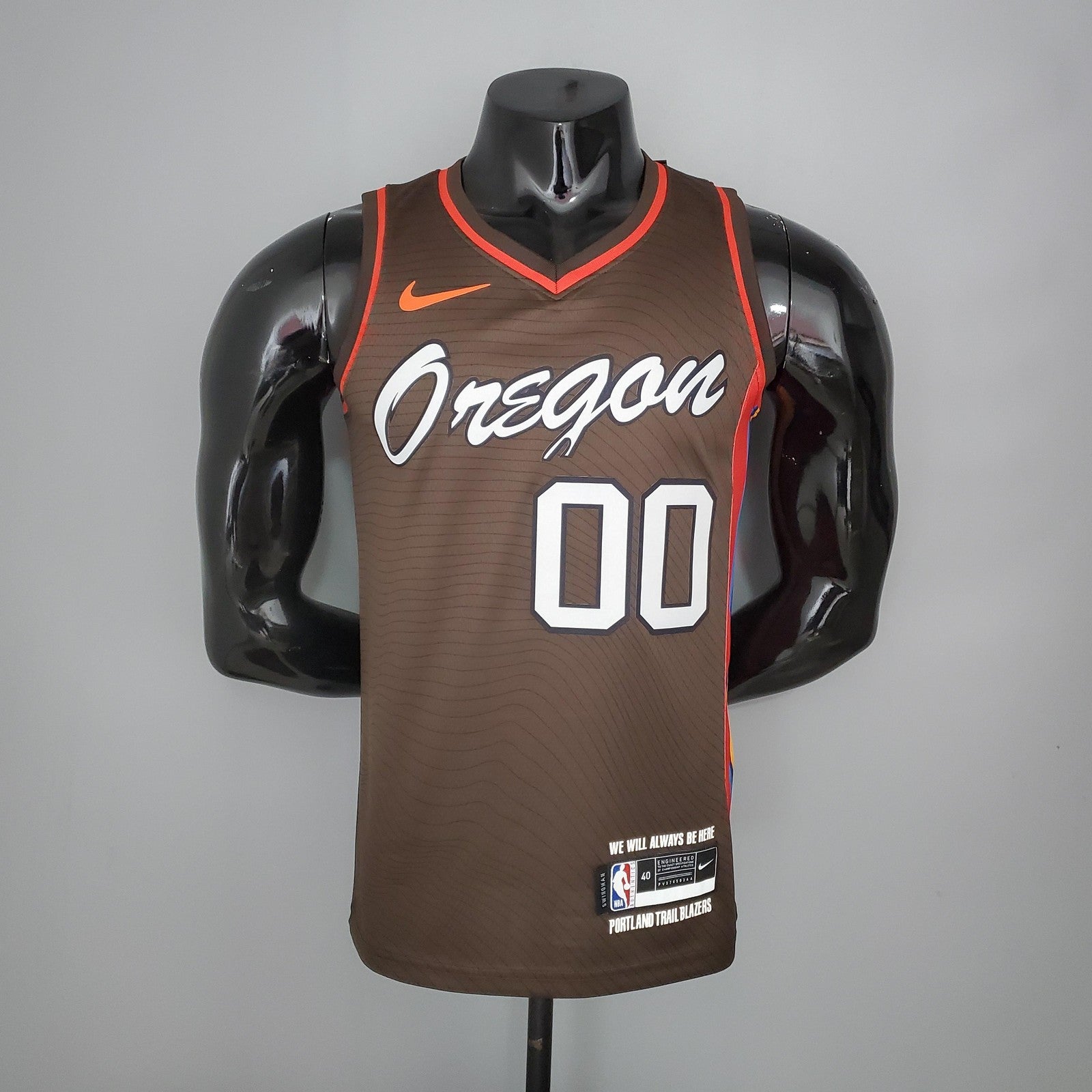 2021 Anthony#00 Trail Blazers City Edition Brown Nba Jersey