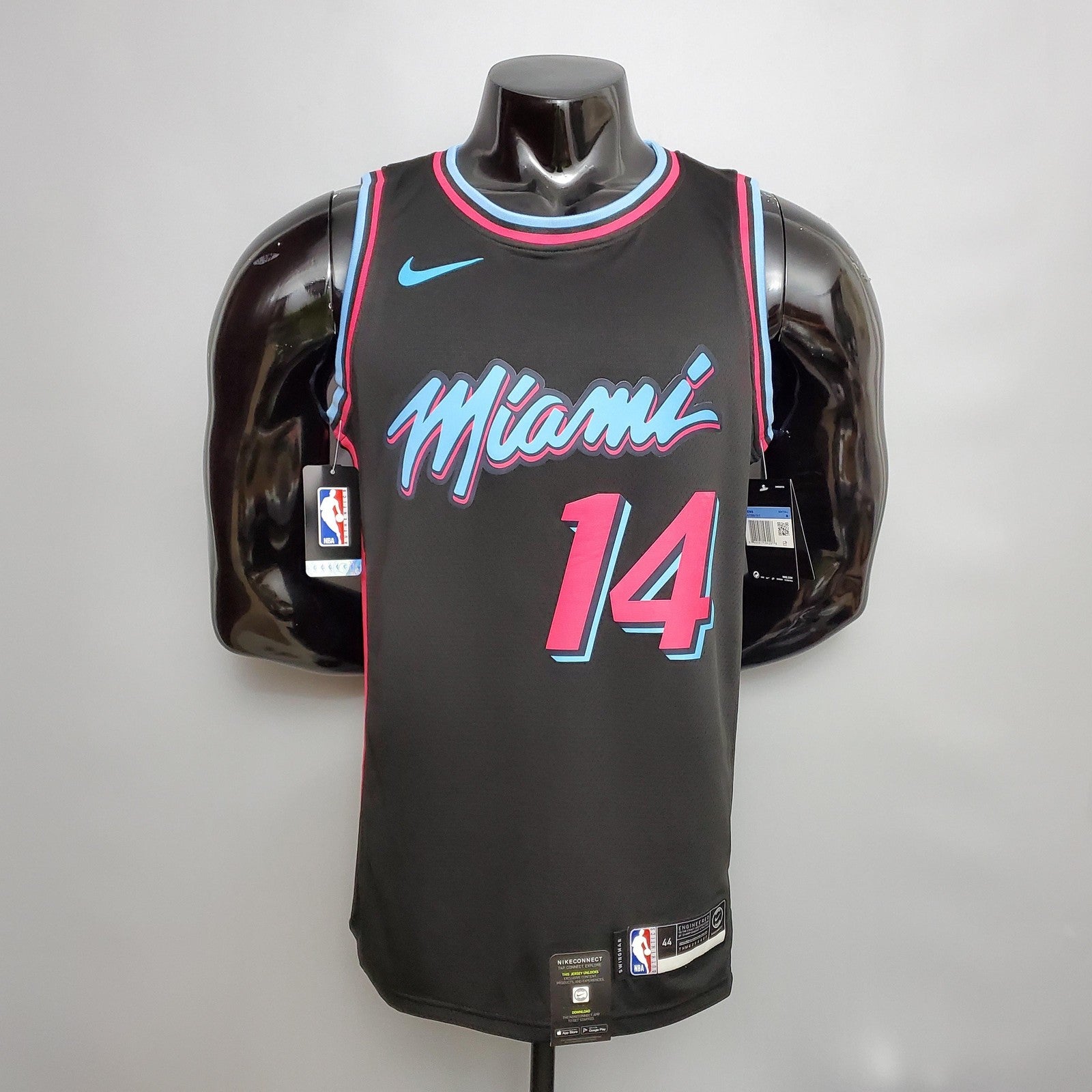 Herro#14 Miami Heat V Neck Black Nba Jersey Nike Connect Recognition