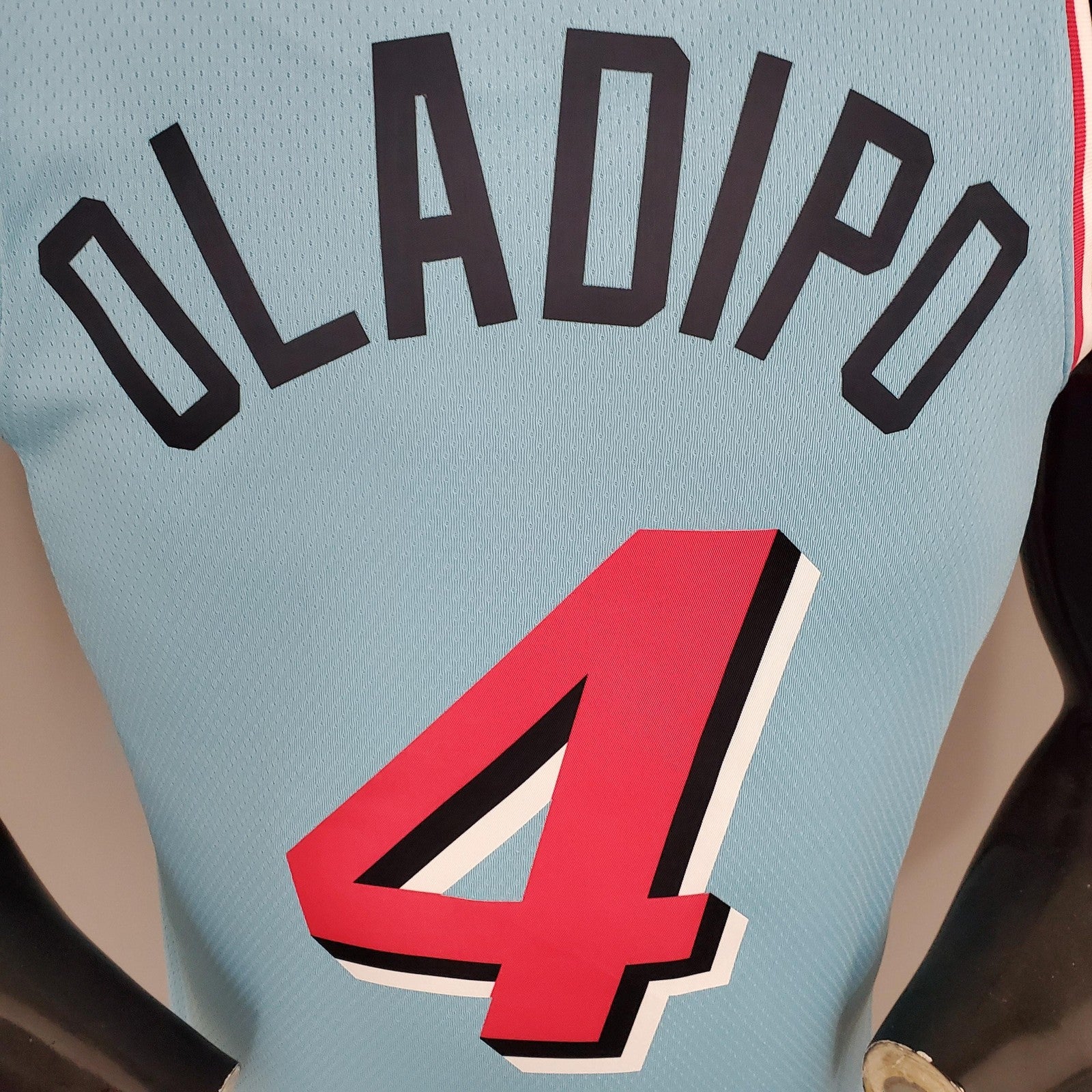 Oladipo#4 Miami Heat V Neck Blue Nba Jersey
