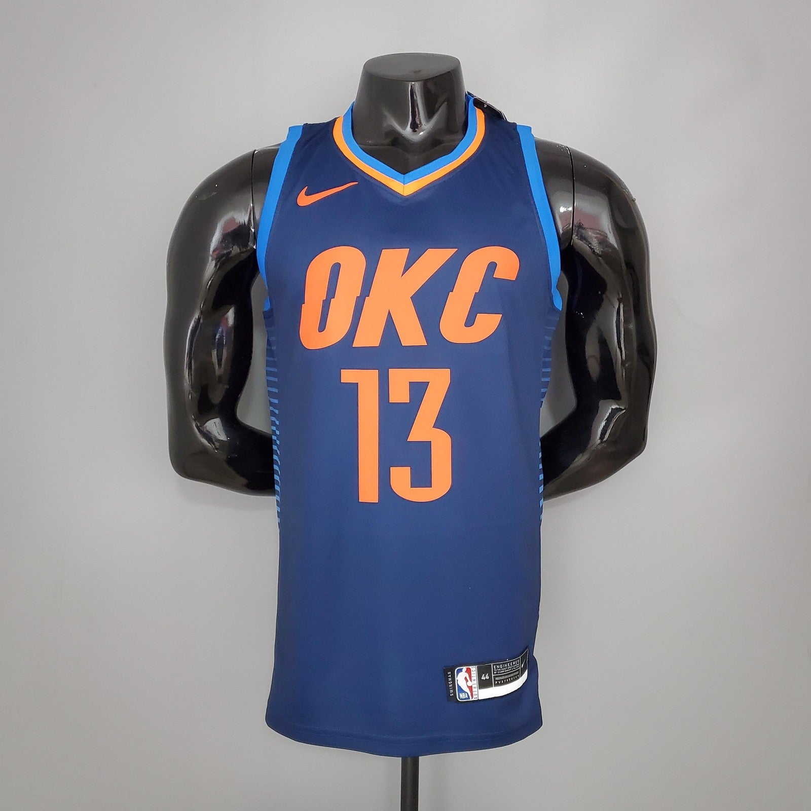 George#13 Thunder Blue Stripes Nba Jersey
