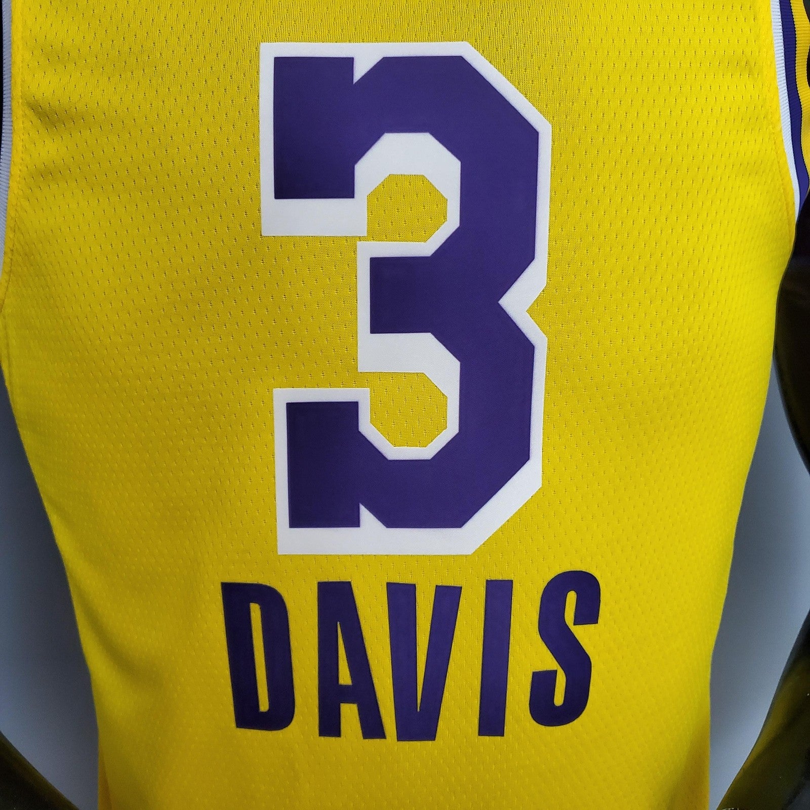 New Davis #3 Lakers Commemorative Edition Round Neck Yellow Nba Jersey