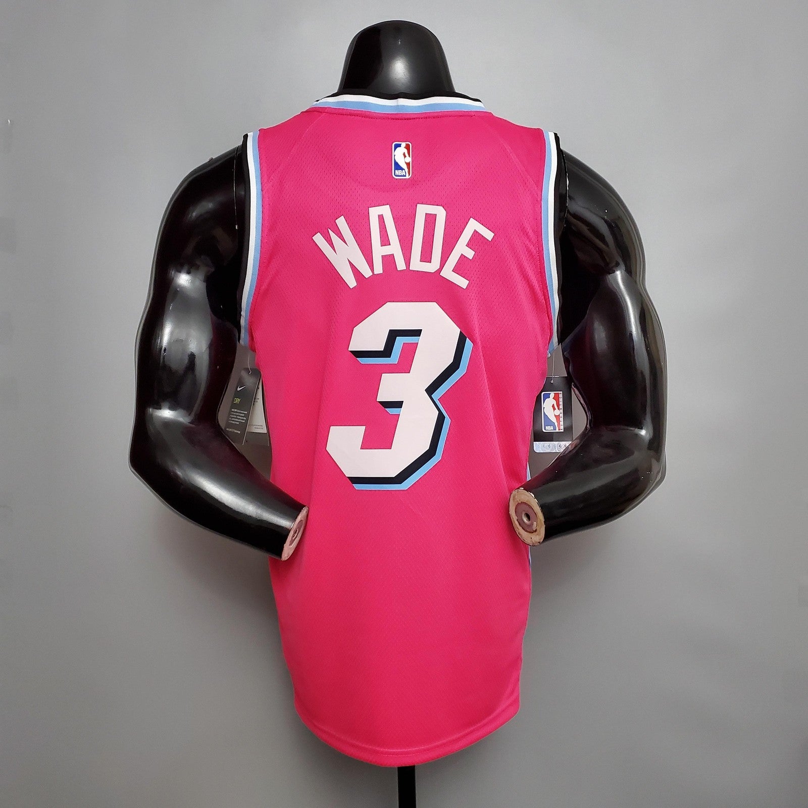 Wade #3 Miami Heat V Neck Pink Nba Jersey Nike Connect Recognition