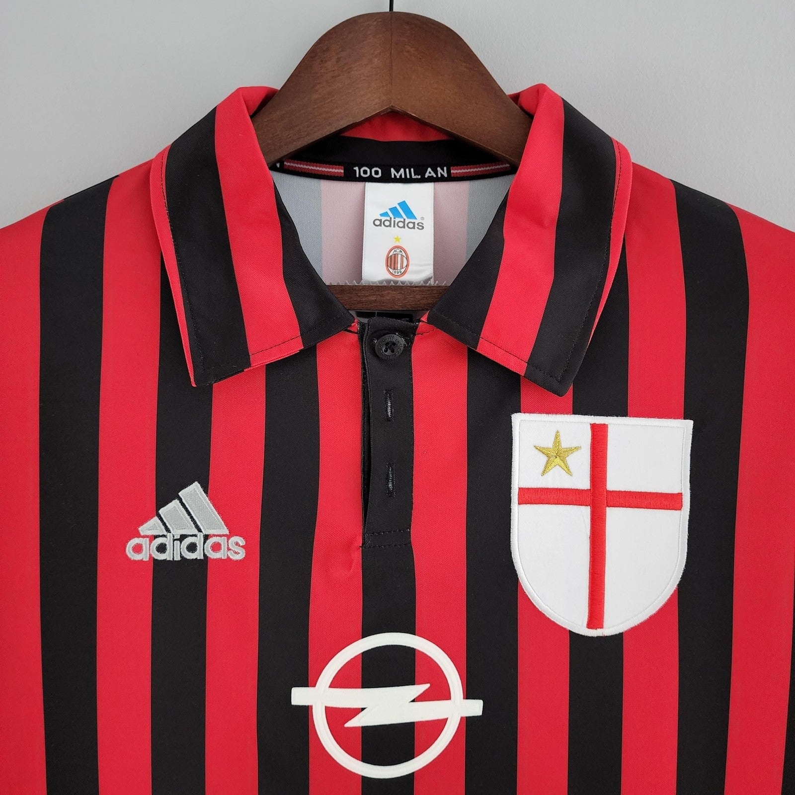 Retro Long Sleeve Ac Milan Home