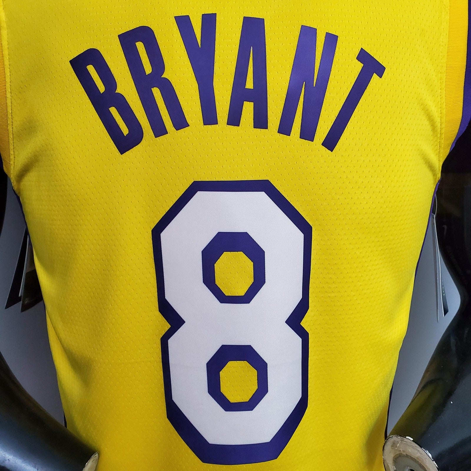 Bryant #8 Los Angeles Lak V Neck City Edition Yellow Nba Jersey Nike Connect Recognition